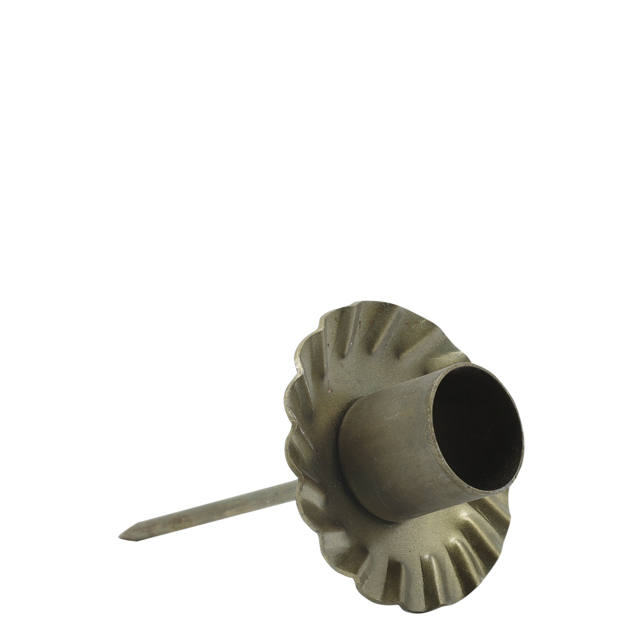 Kerzenhalter mit Spieß für Stabkerzen, Antique Messing