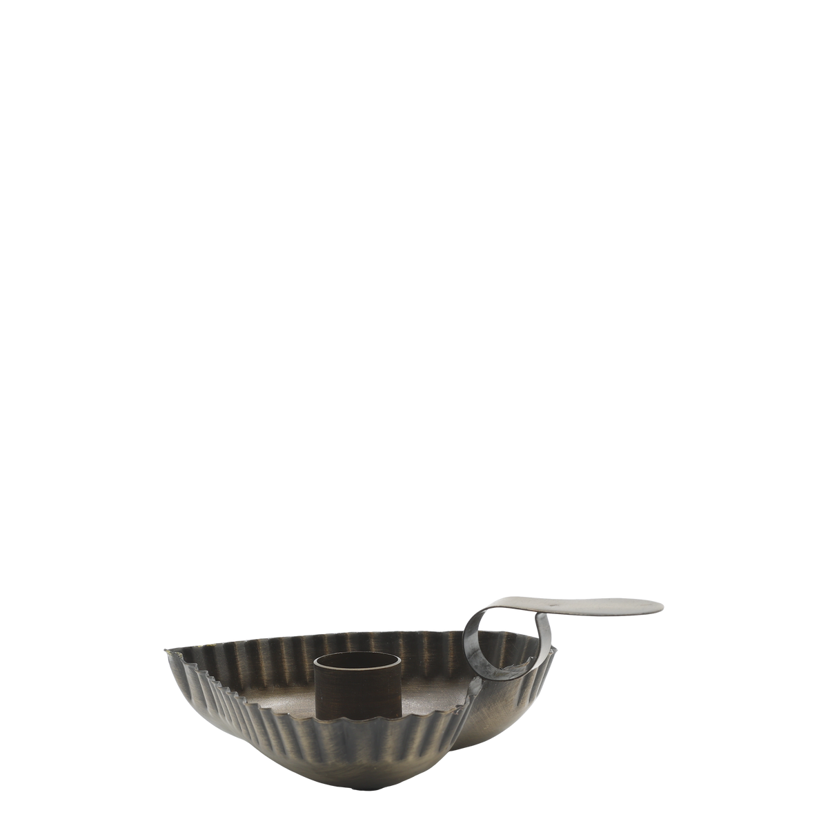 Kammerleuchter Herz aus Eisen, antik messing, 14 cm breit