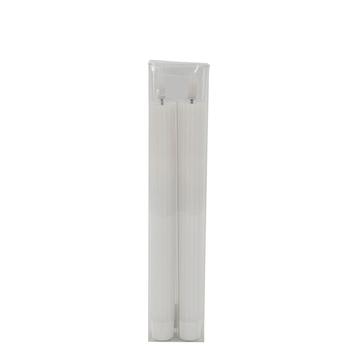 Stabkerze LED im 2er-Set, 24,5 cm hoch, weiß