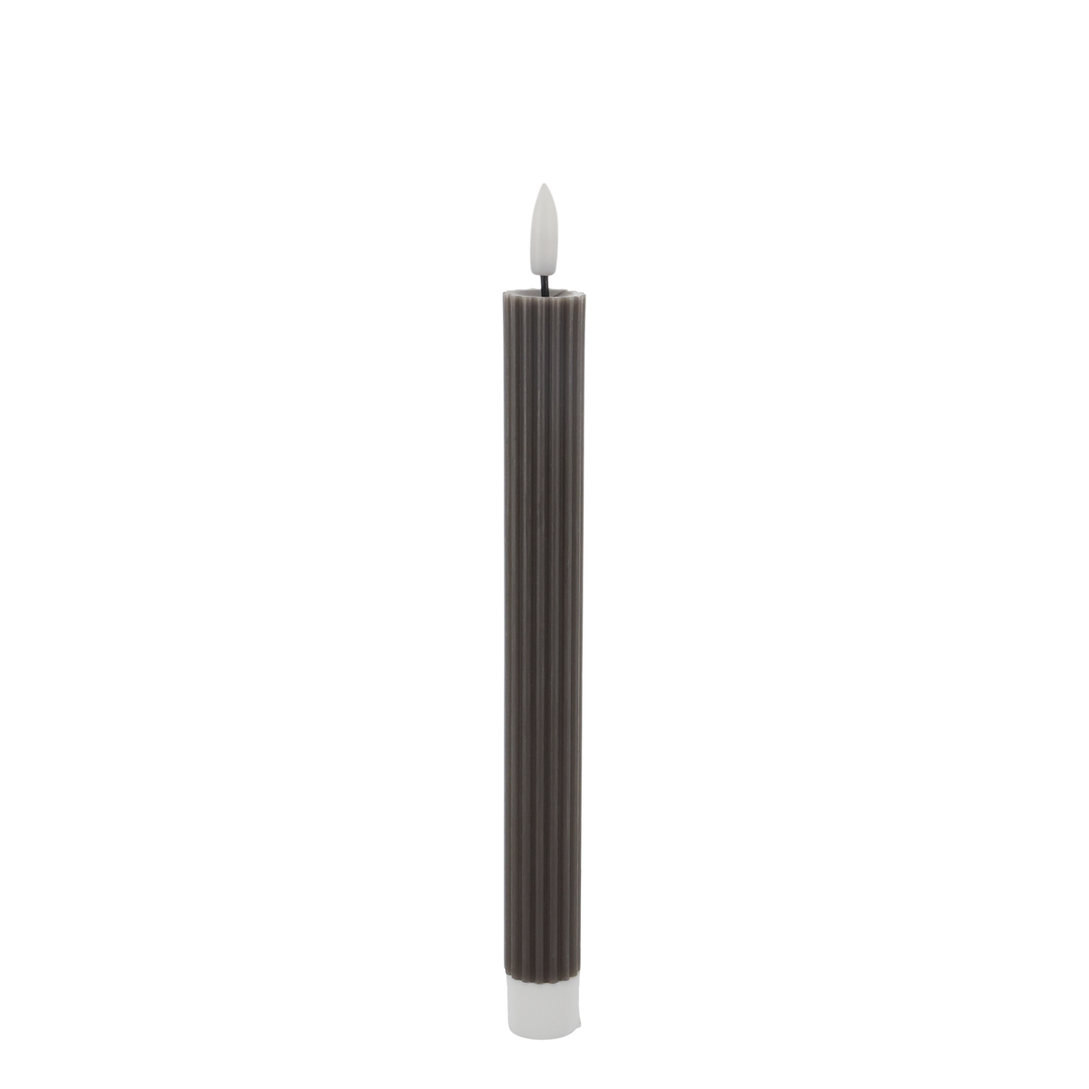 Stabkerze LED mit Rillen, 24,5 cm hoch, coffee