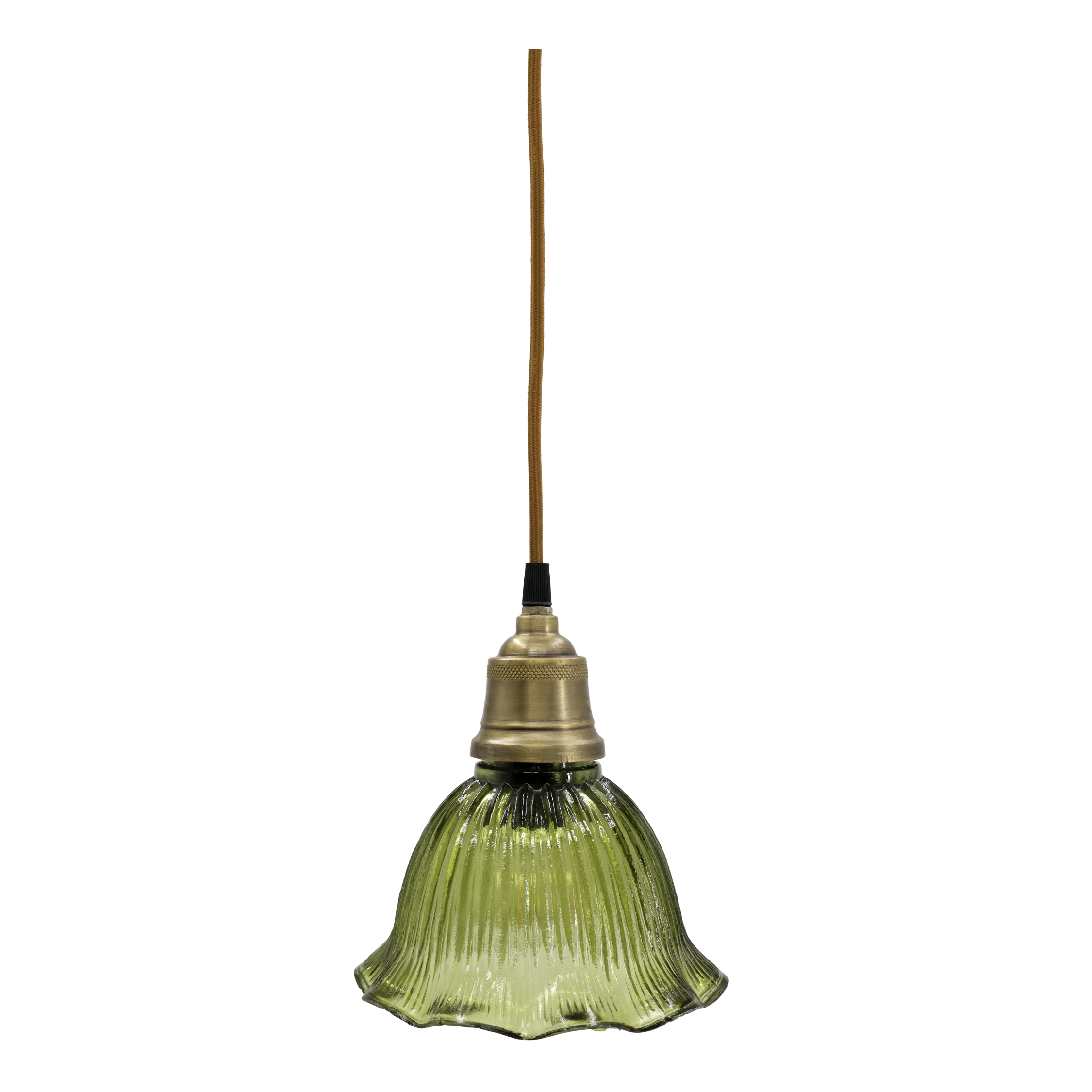 Lampe mit Messingoberfläche, oliv, 18 cm hoch