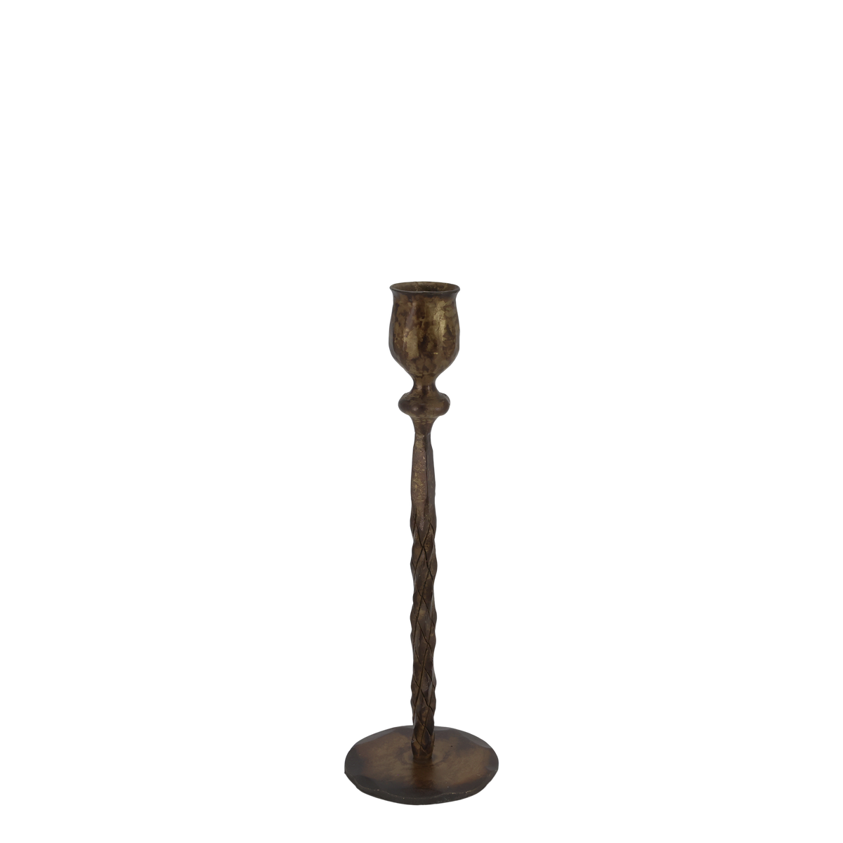 Kerzenständer aus Eisen, Antique Messing, 24,5 cm hoch