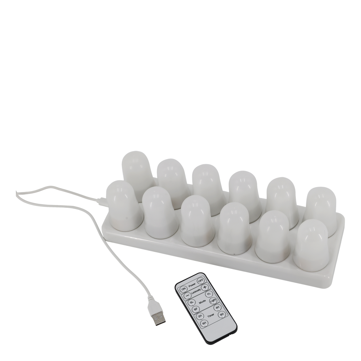 LED Teelicht Kerzen in Weiß, 5 cm hoch, mit Akku