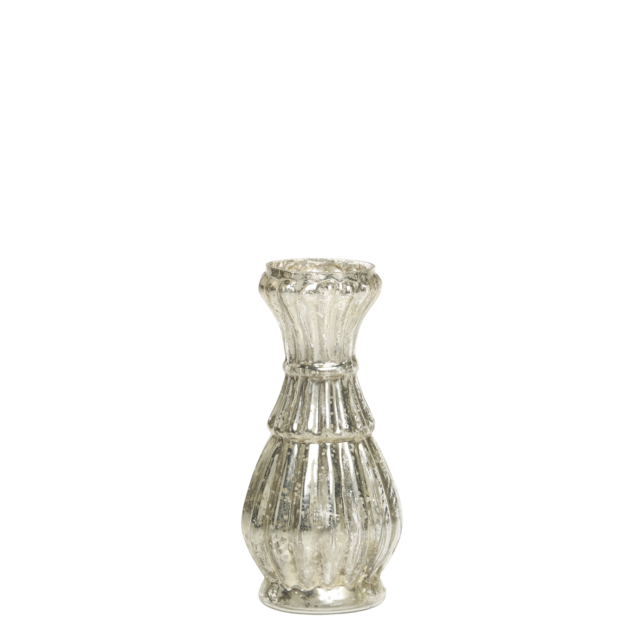 Vase aus Glas in Bauernsilber, 13 cm hoch