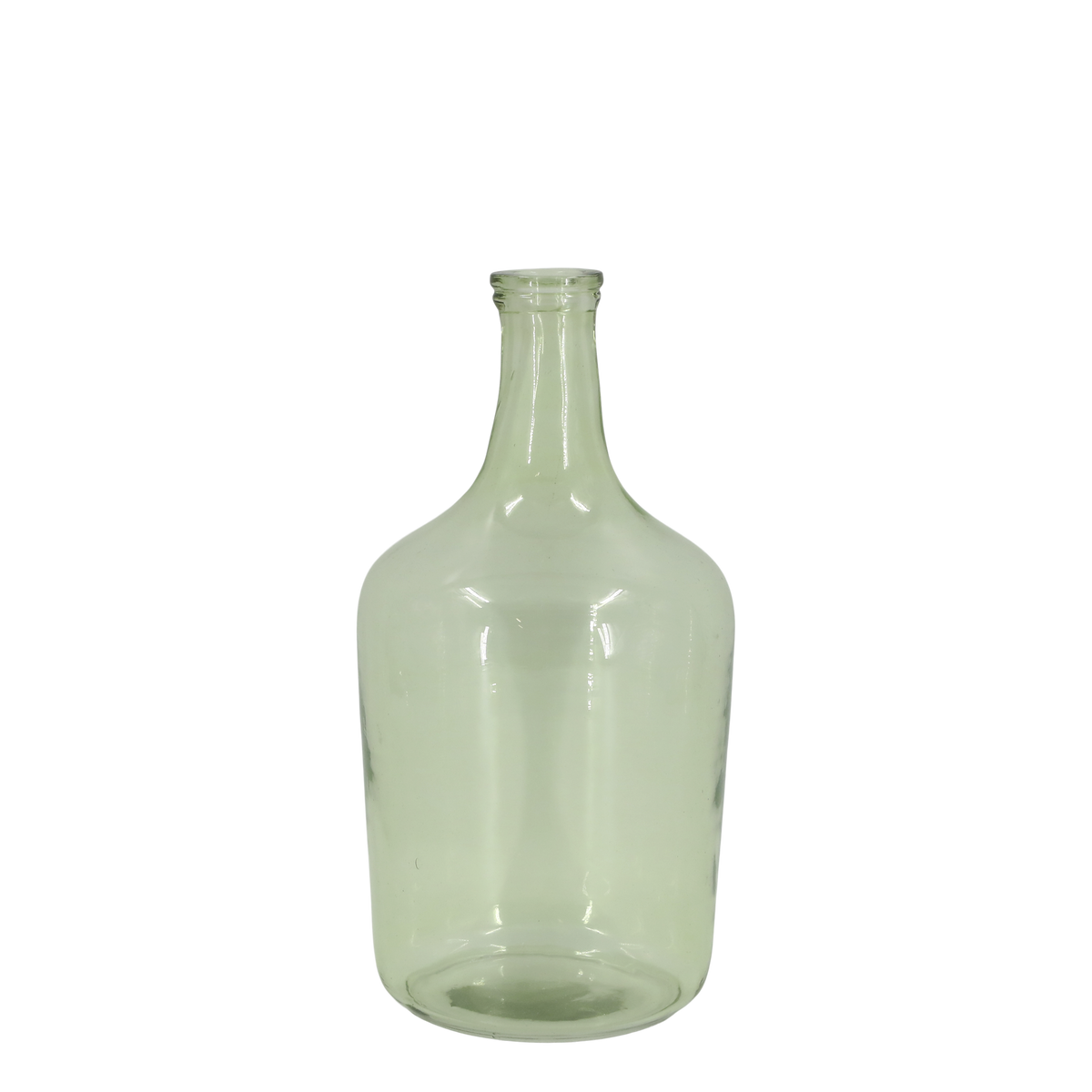Glasflasche als Vase, 37 cm hoch, grün