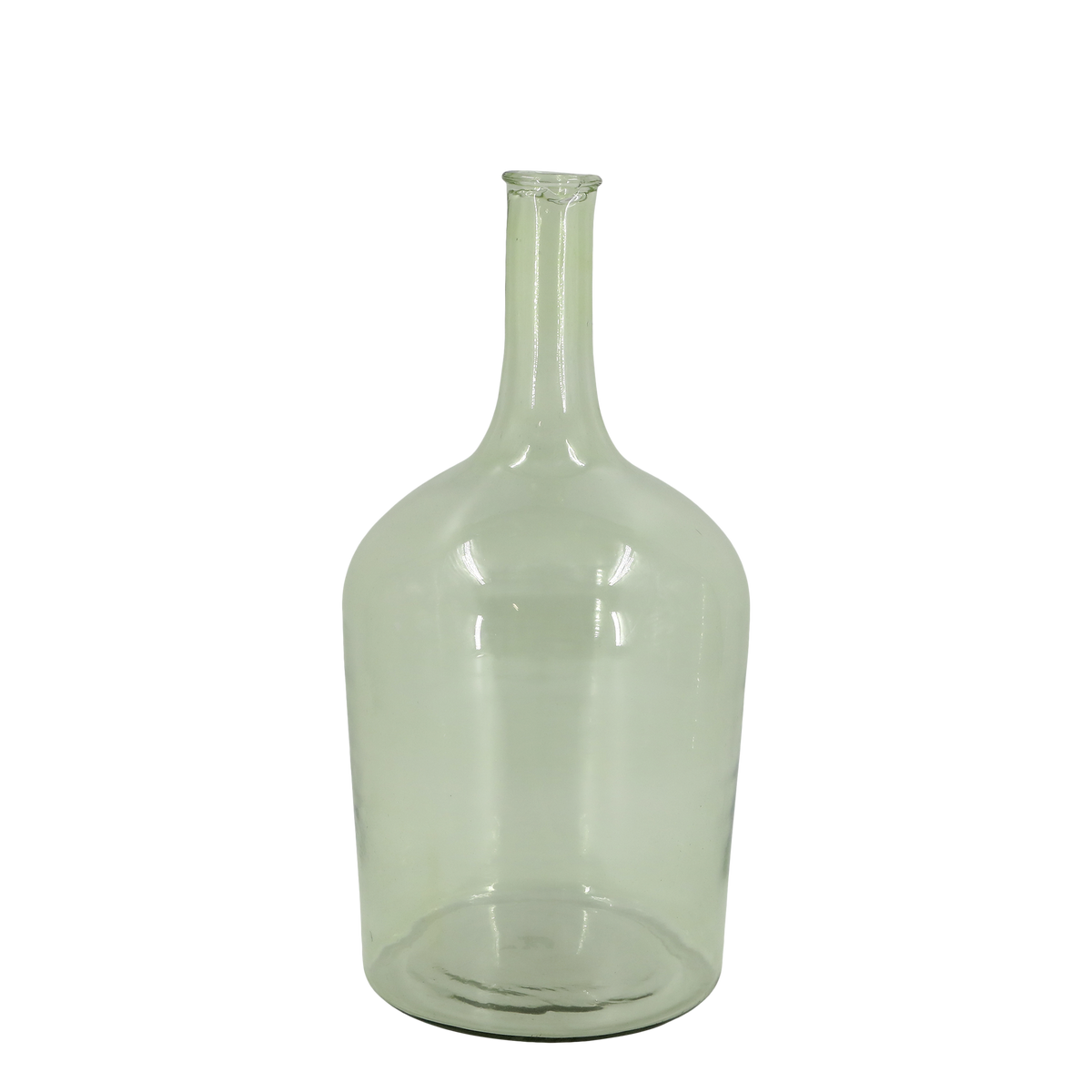 Glasflasche als Vase, 49 cm hoch, 24 cm Durchmesser