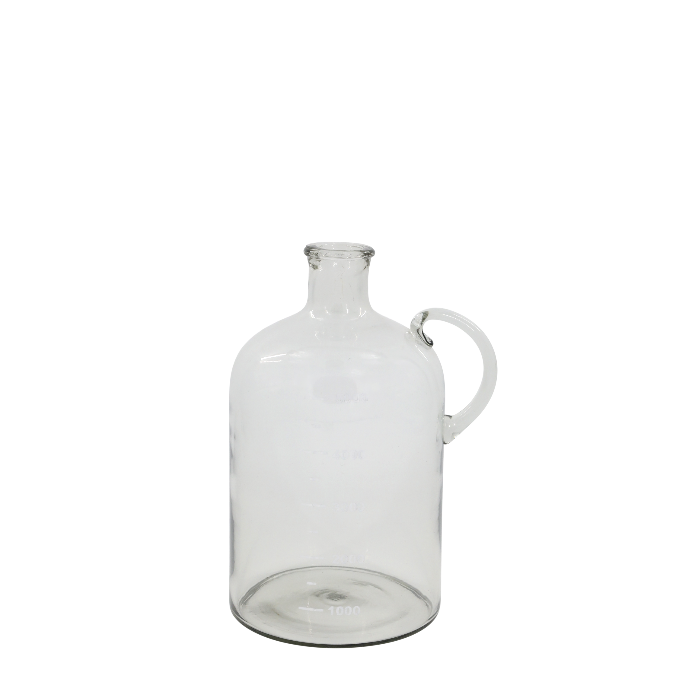 Dekorative Glasflasche als Vase, 32 cm hoch