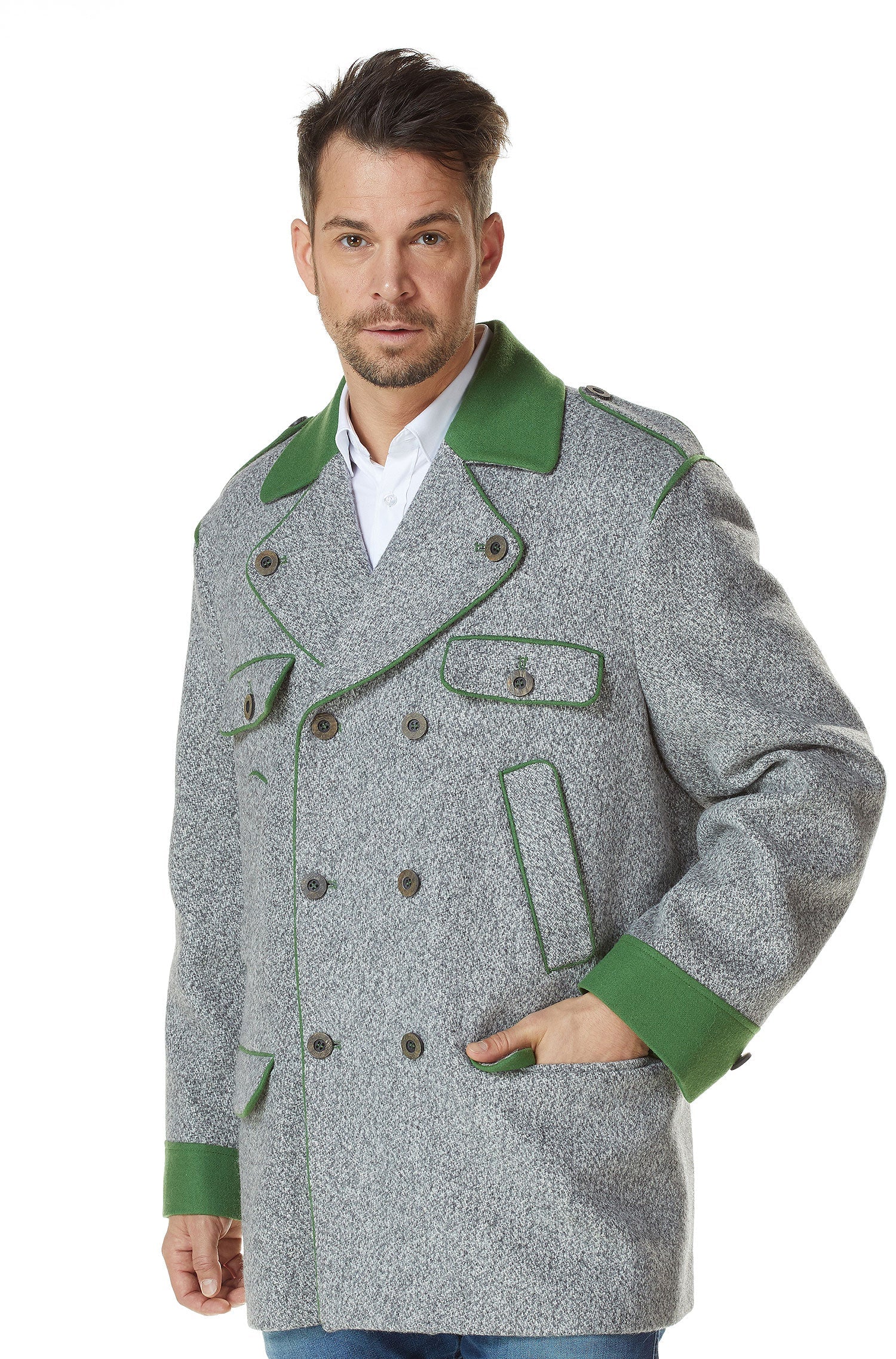 Alpaka Trachten Mantel LEONARD aus Alpaka und Wolle