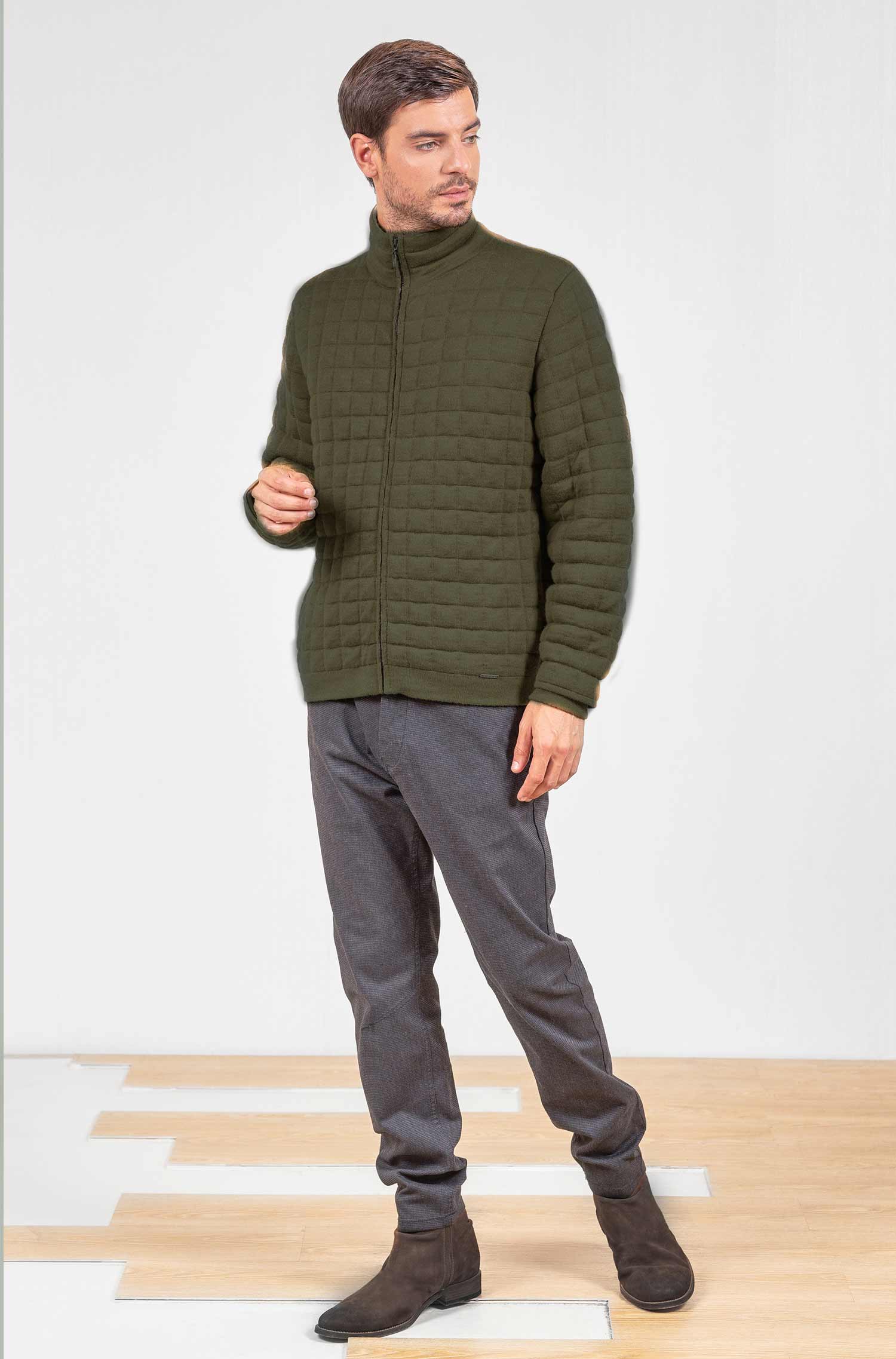 Alpaka Cardigan USAIN aus Alpaka-Baumwoll-Mix