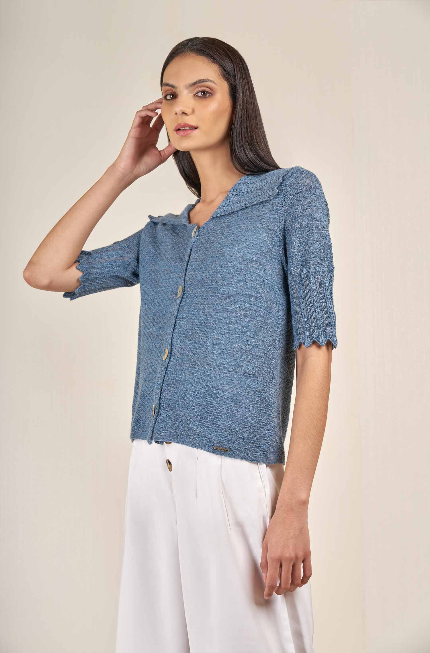 Alpaka Cardigan VIVIANA aus Alpaka-Seide-Mix