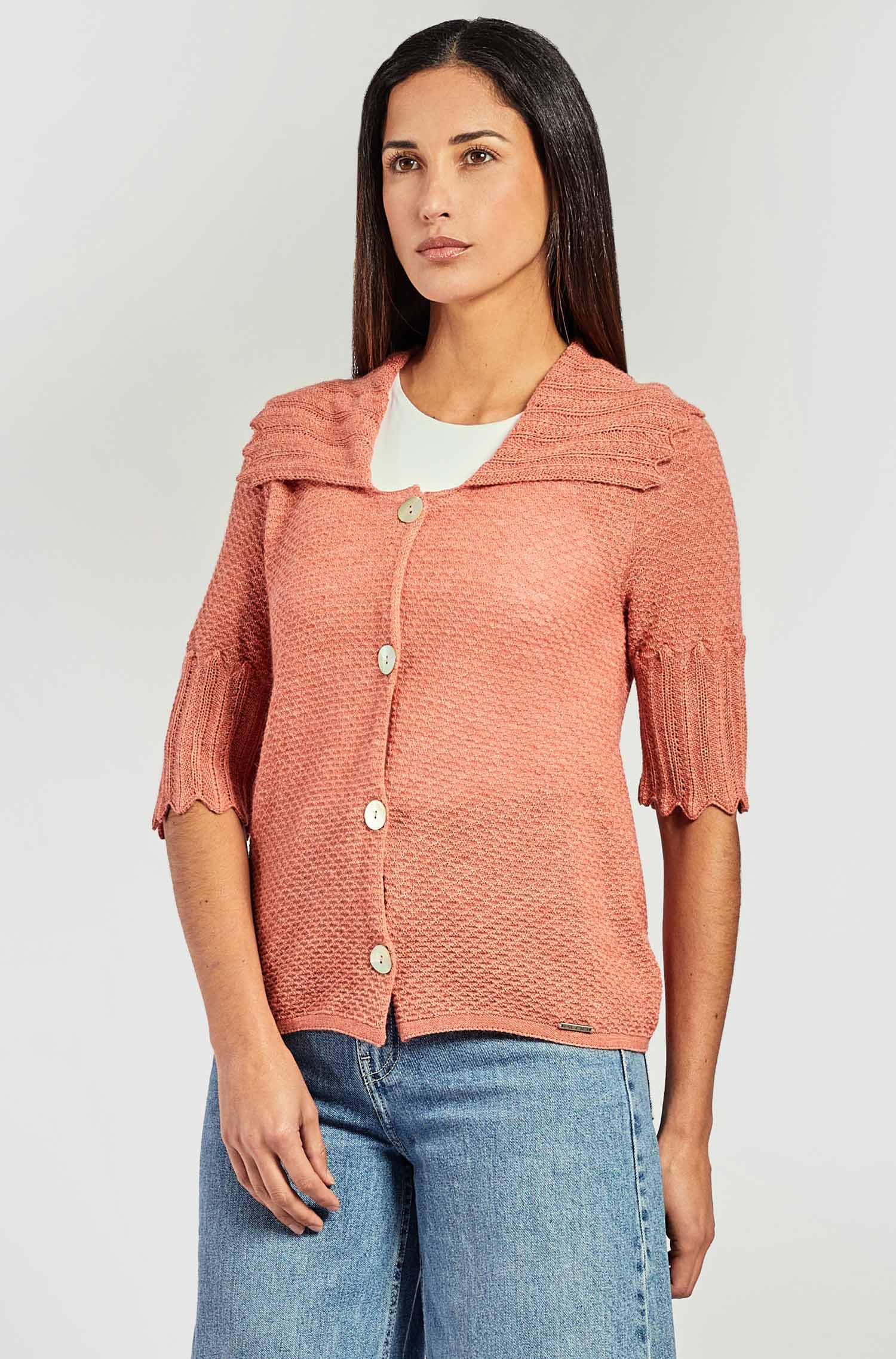 Alpaka Cardigan VIVIANA aus Alpaka-Seide-Mix