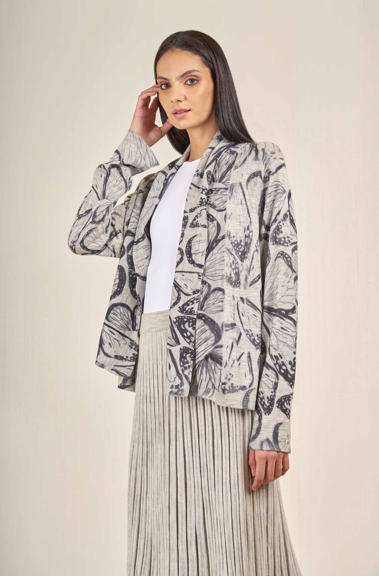 Alpaka Cardigan VOLAR aus Alpaka-Seide-Mix