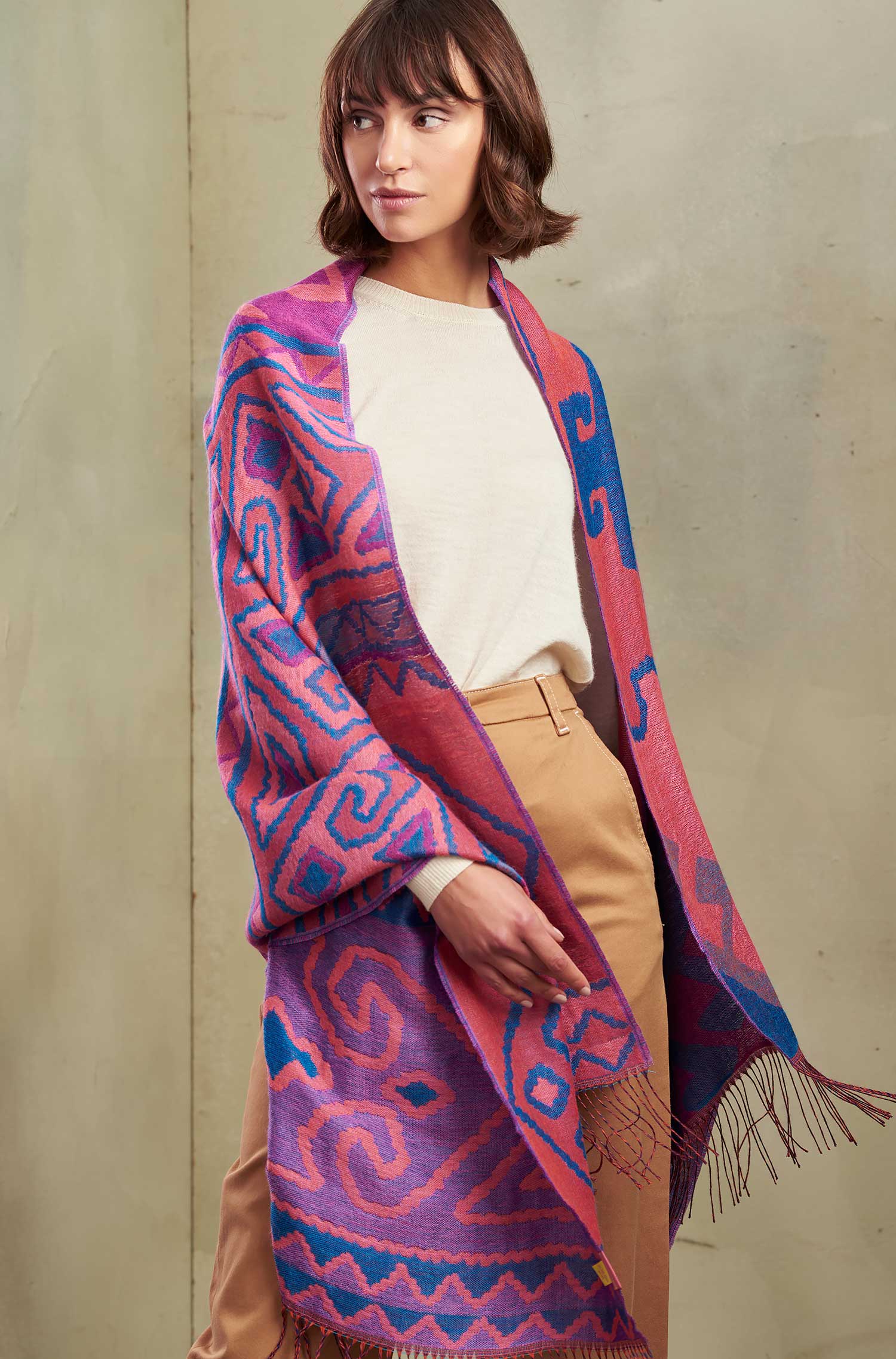 Alpaka Damen Webschal PETIROJO