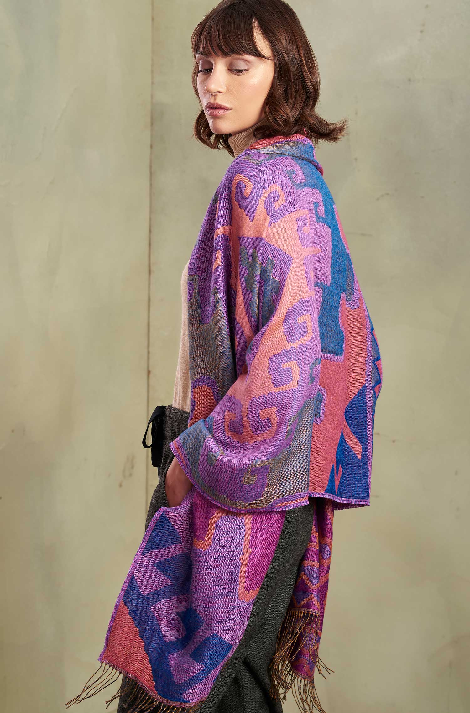 Alpaka Damen Webschal PETIROJO