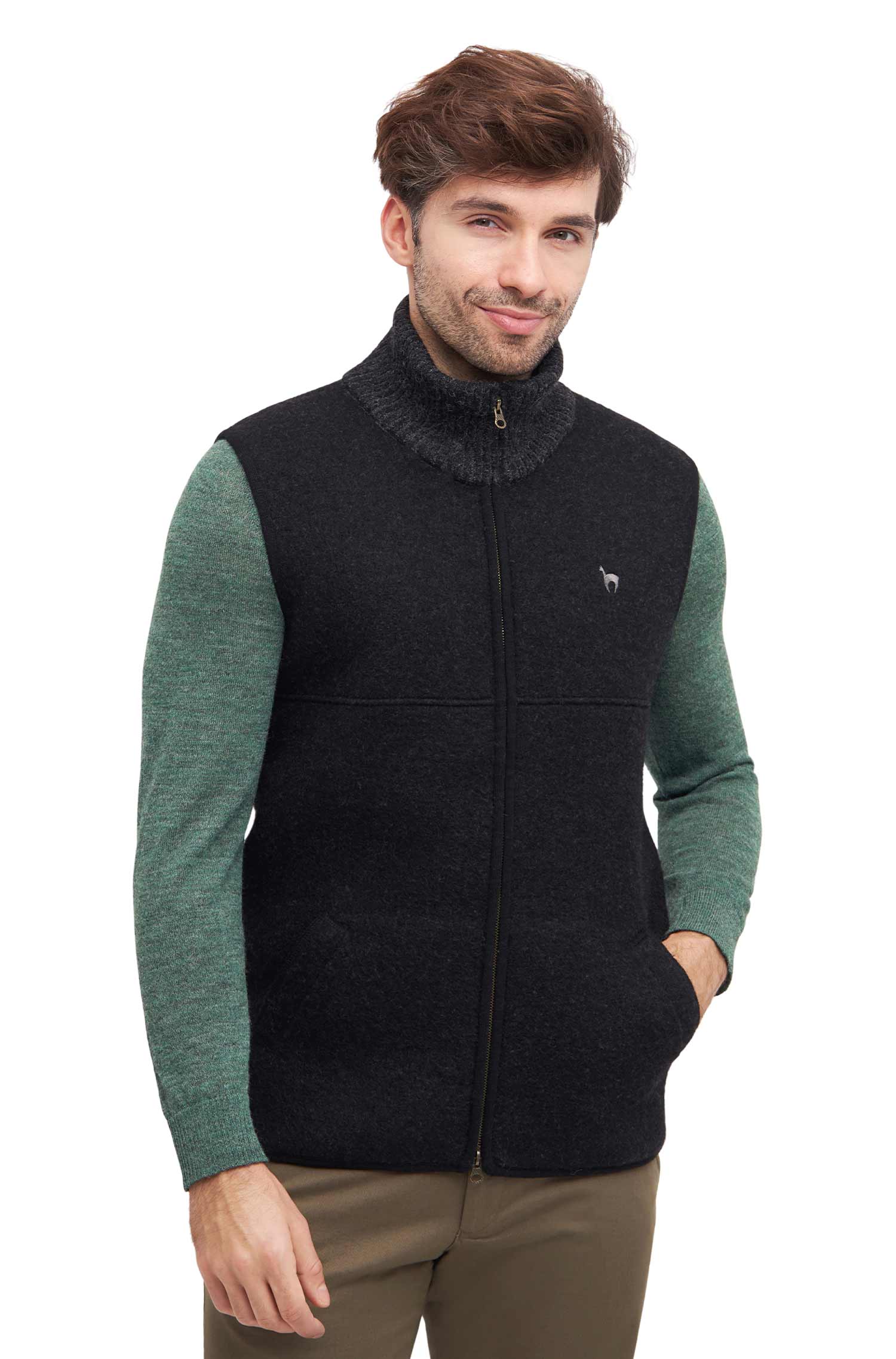 Alpaka Filzweste OLIVER aus Alpaka-Woll-Mix