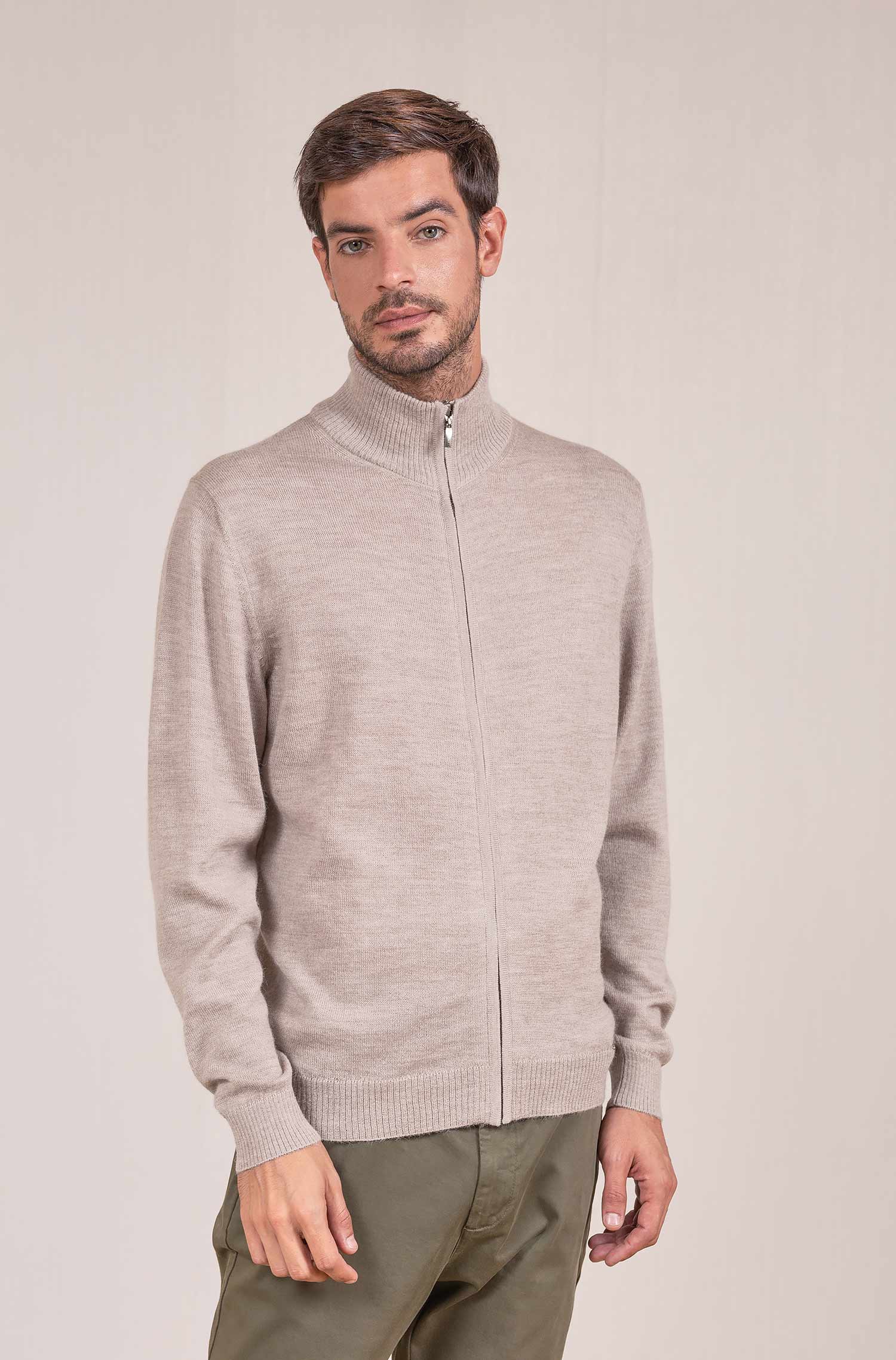 Alpaka Herren Basic Strickjacke ANDREAS KUNA Essentials