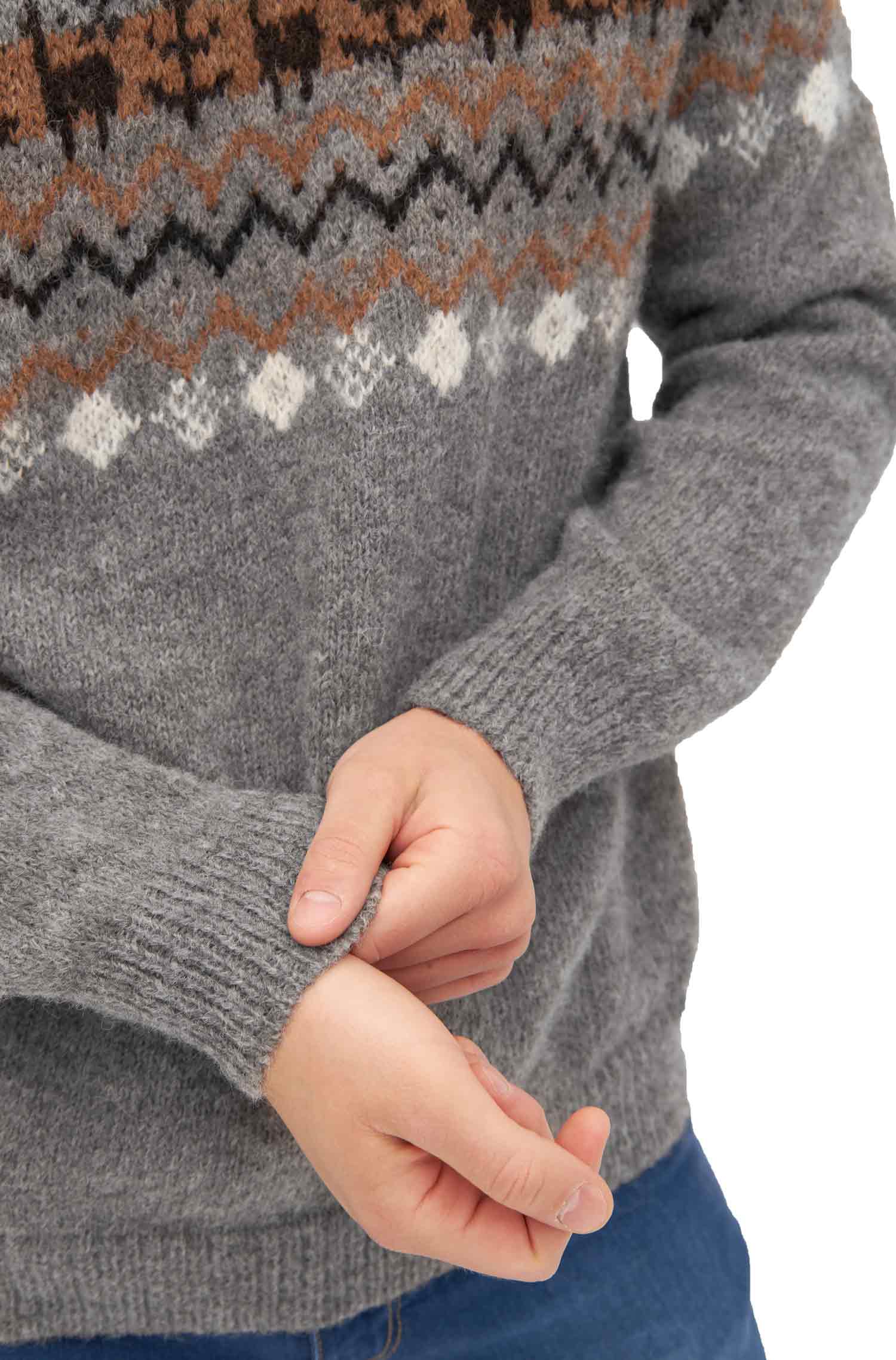 Alpaka Herren Pullover NATURA aus ungefärbtem Alpaka