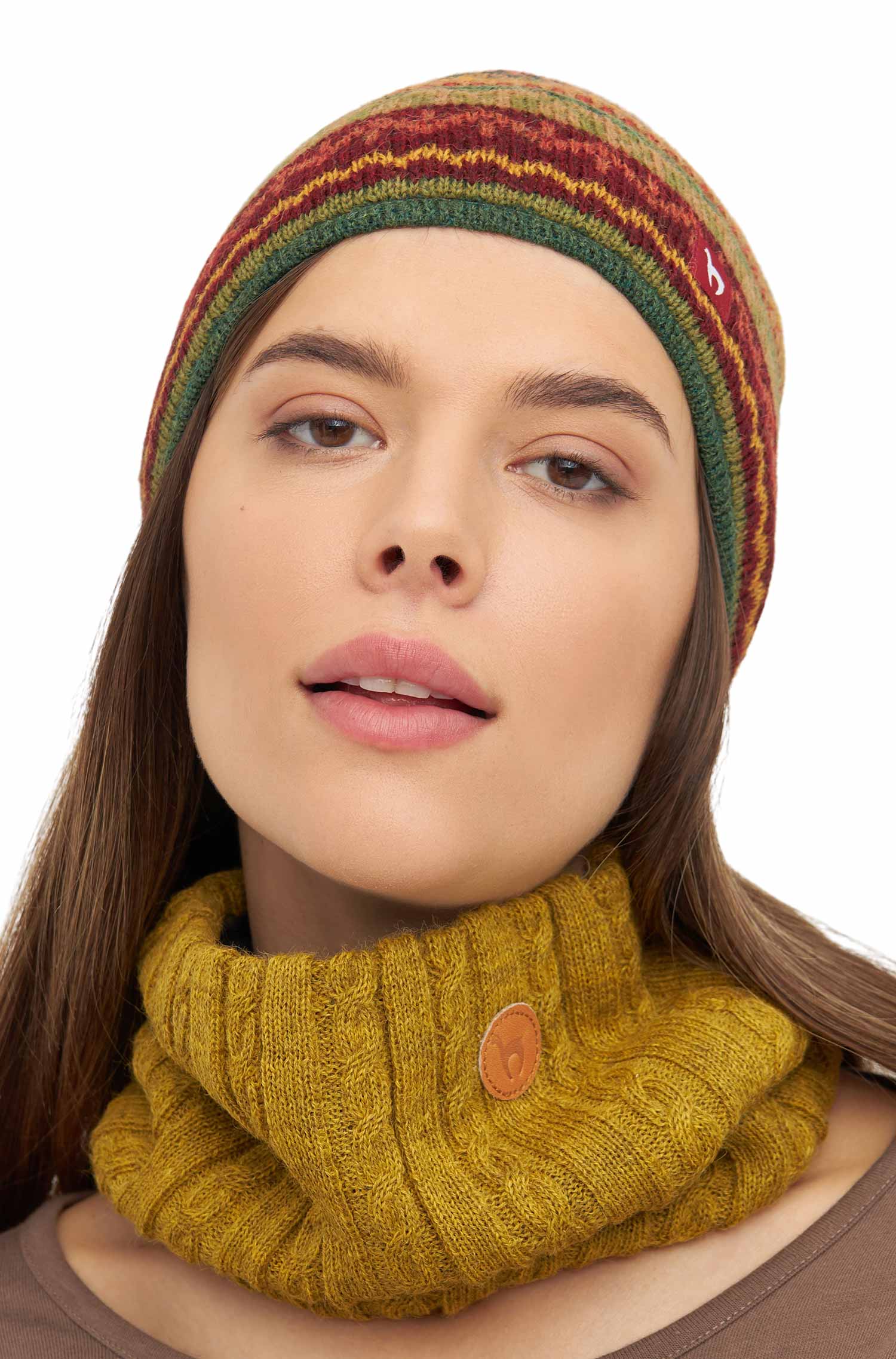 Damen Mütze aus 100% Baby Alpaka Jacquard - weich & wärmend