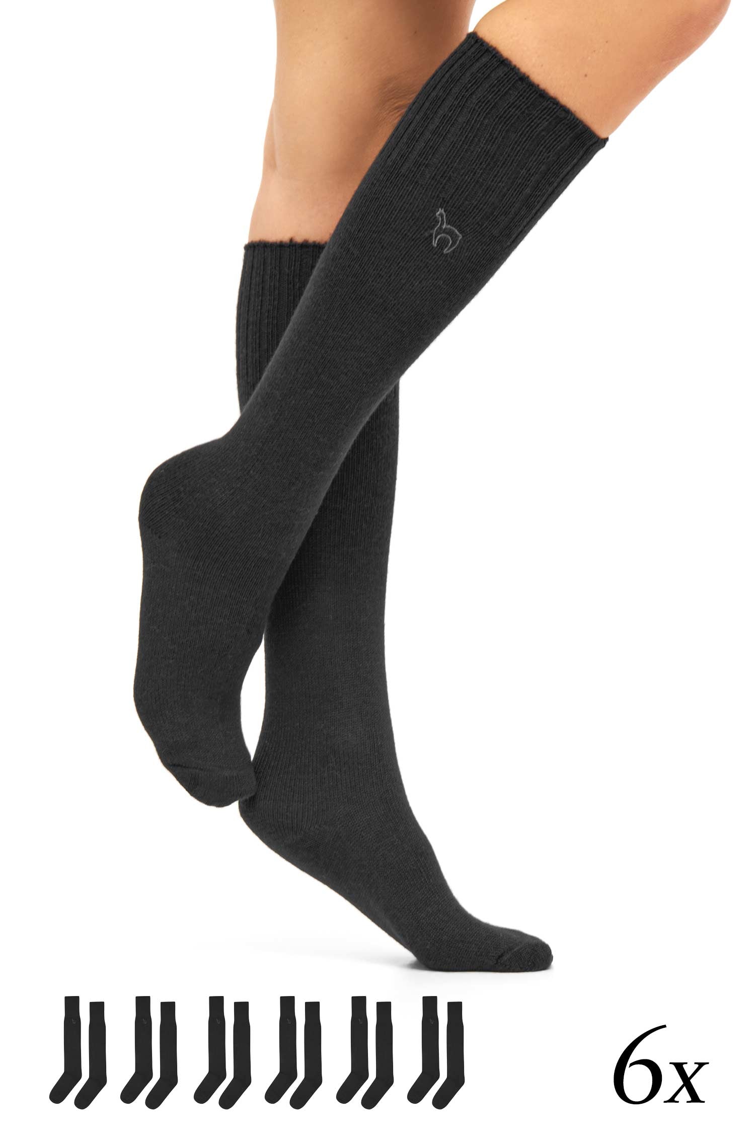 Alpaka KNIESOCKEN 6er Pack aus Alpaka-Wolle-Mix