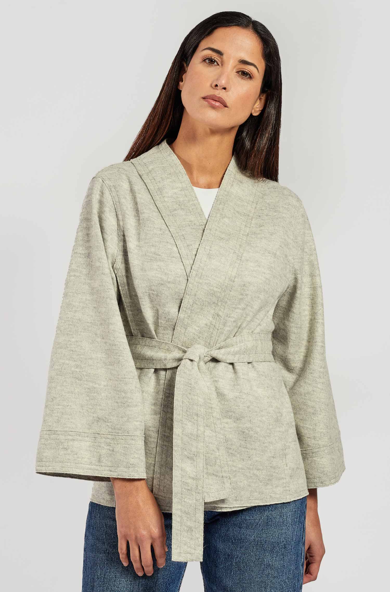 Alpaca short coat VAINILLA made of alpaca wool mix