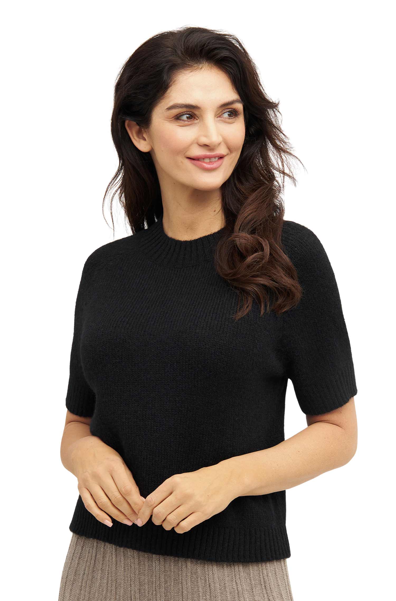 Alpaka Kurzarm-Pullover PACA aus Baby Alpaka-Merino-Mix