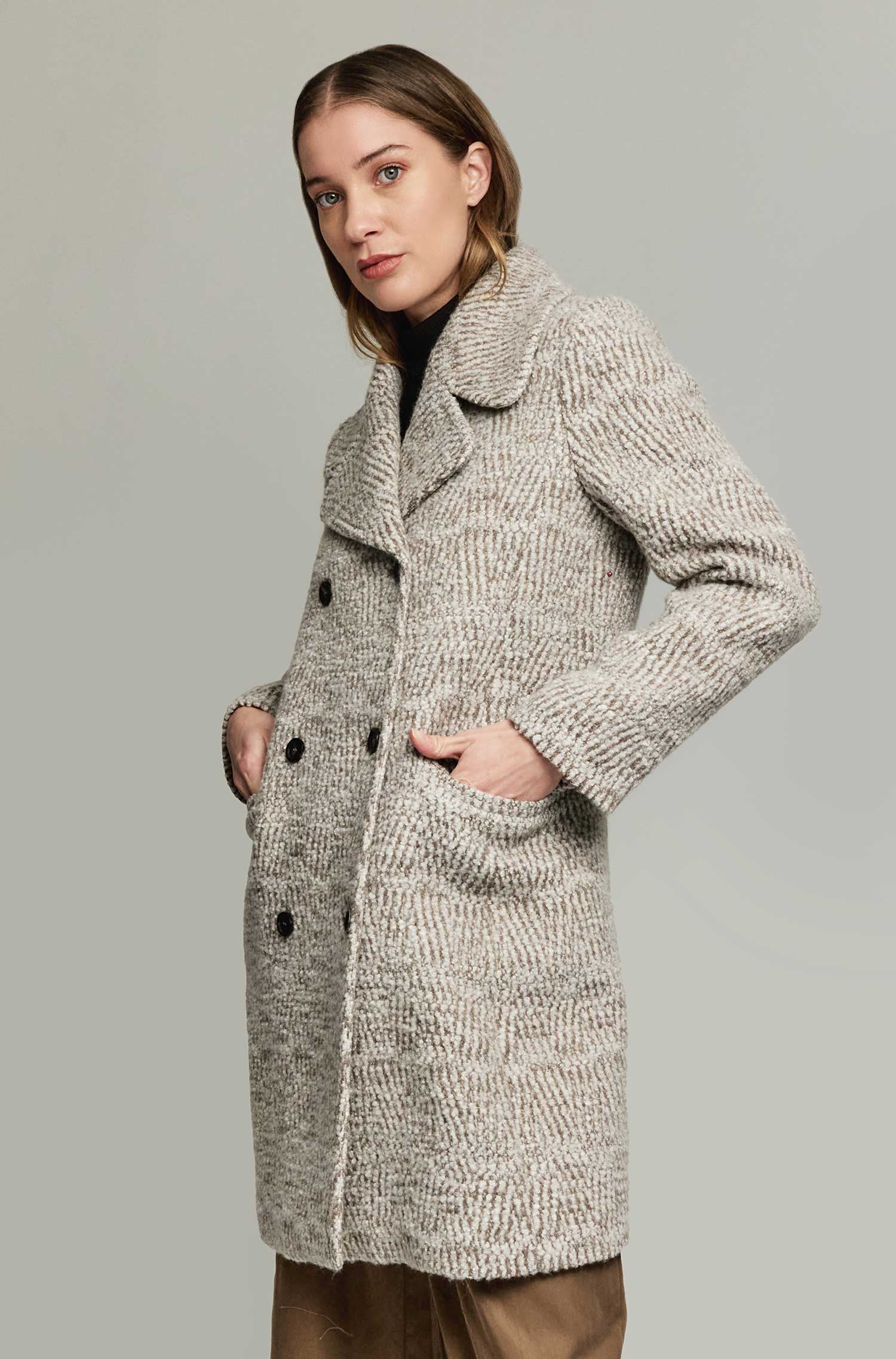 Alpaca coat YOVANA made of alpaca, wool & silk