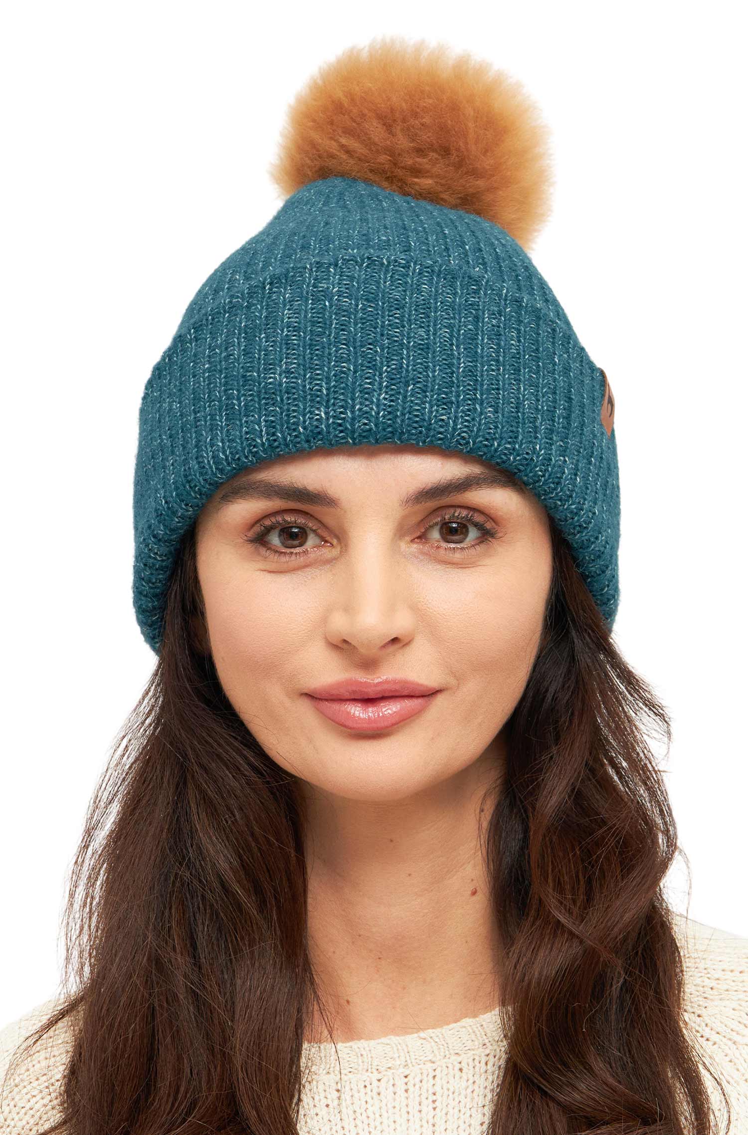 Alpaka Mütze PACA mit Bommel aus Baby Alpaka-Merino-Mix