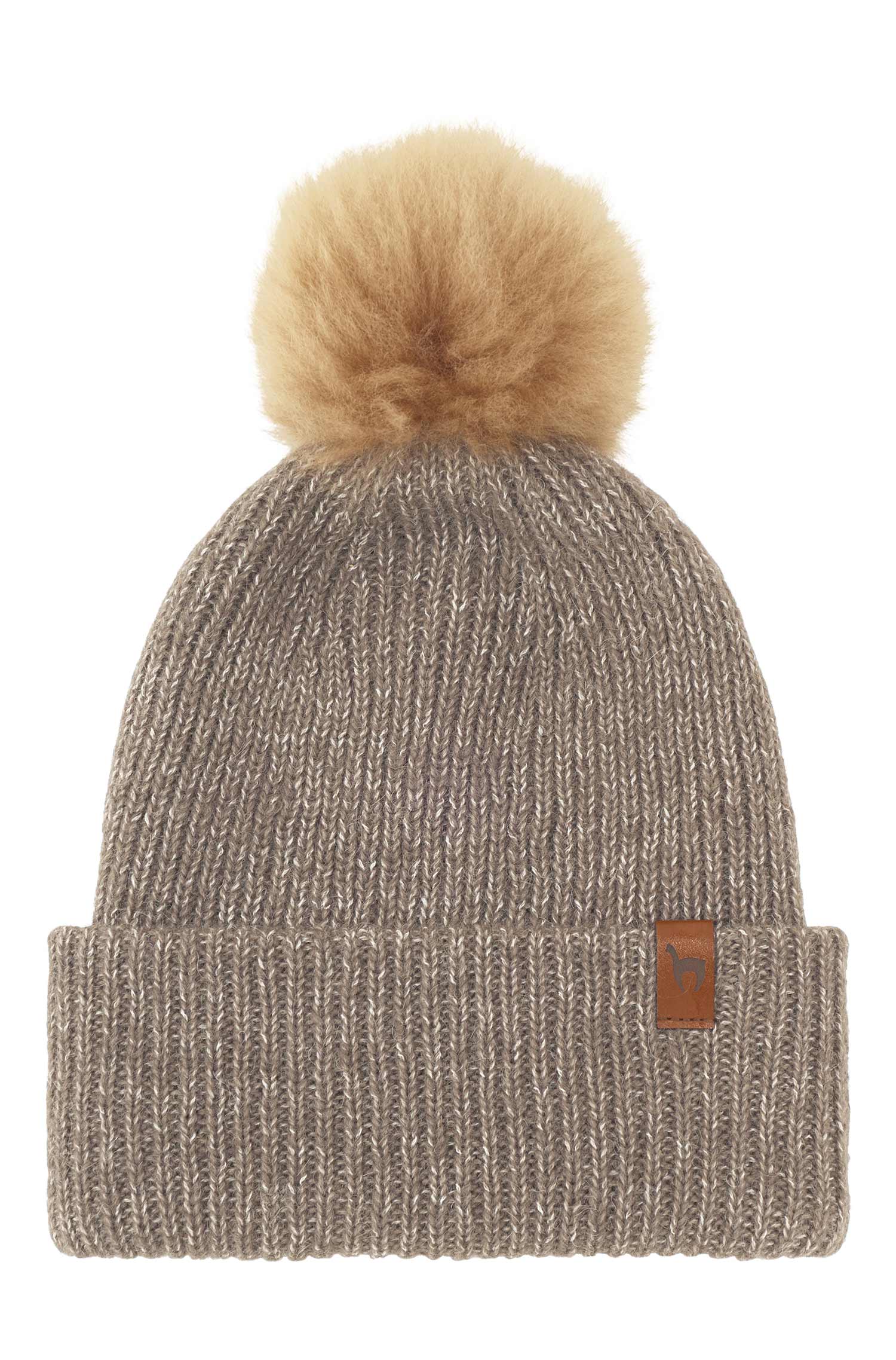 Alpaka Mütze PACA mit Bommel aus Baby Alpaka-Merino-Mix