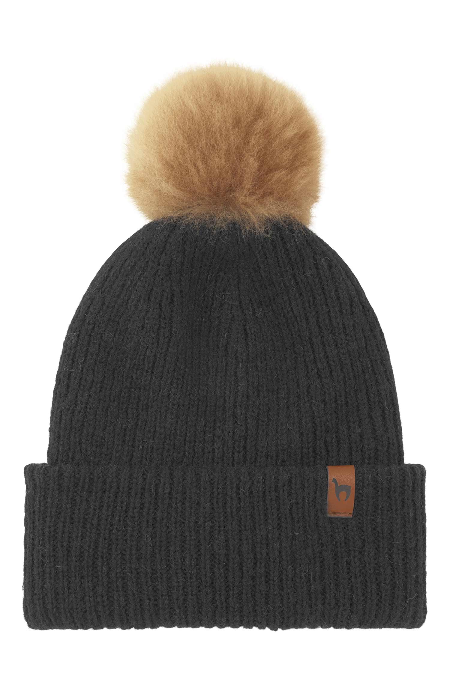 Alpaka Mütze PACA mit Bommel aus Baby Alpaka-Merino-Mix