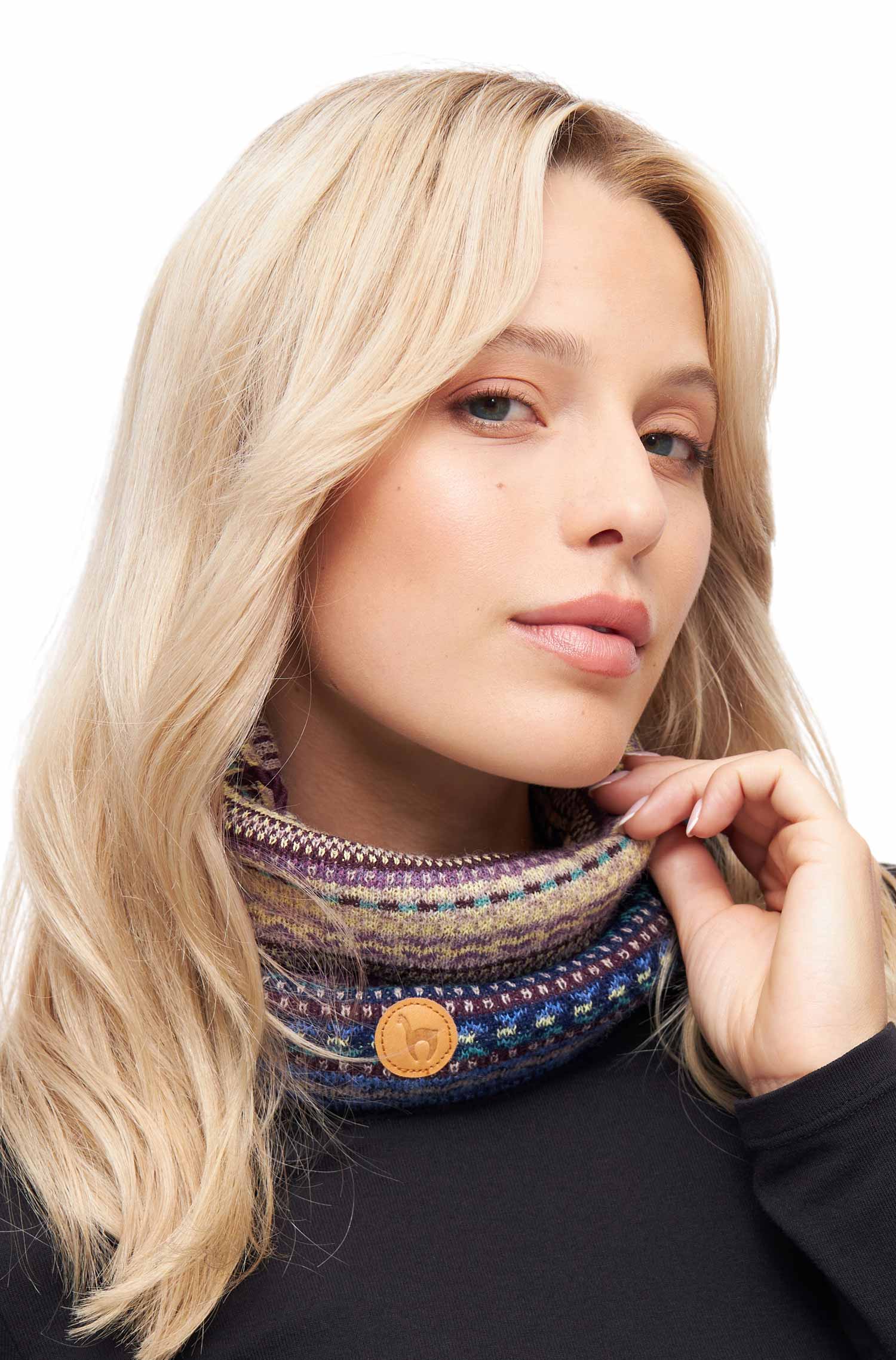 Alpaka Mützen-Stirnband-Schal DILAYA aus 100% Baby Alpaka