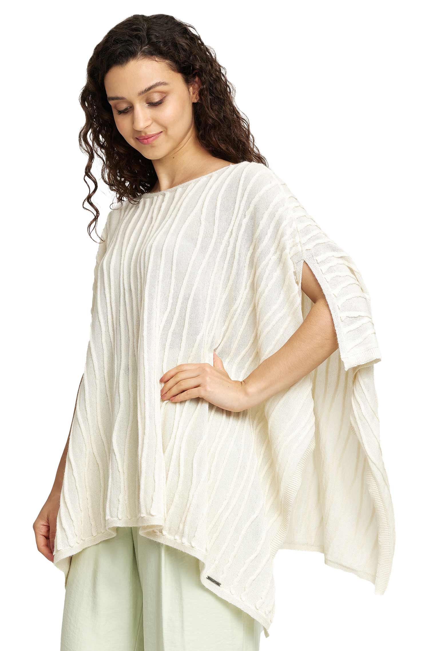 Poncho en alpaga WICHITA en baby alpaga & soie