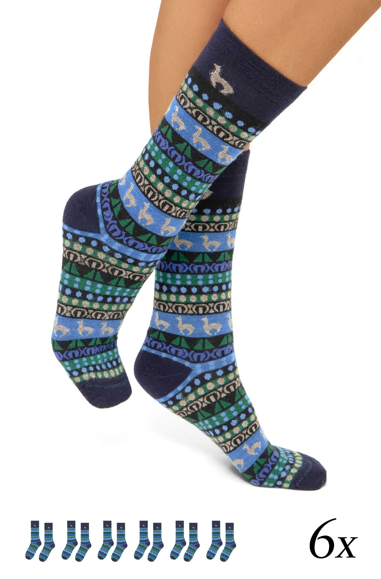 Alpaka Premium CUSCO SOCKEN 6er Pack aus Baby-Alpaka-Wolle-Mix