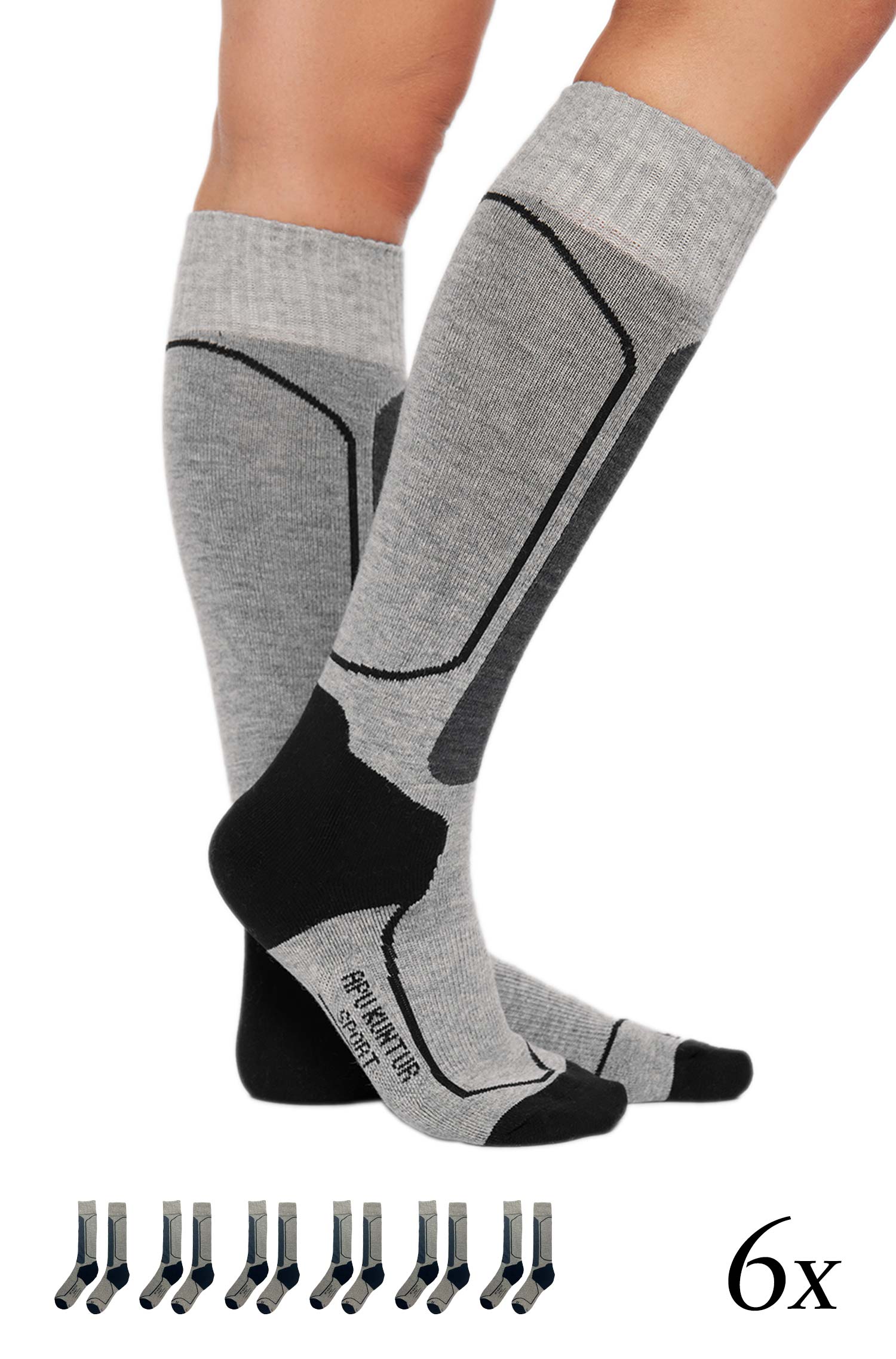 Alpaca Premium SKI & SPORTS SOCKS pack de 6 en mélange alpaga-coton