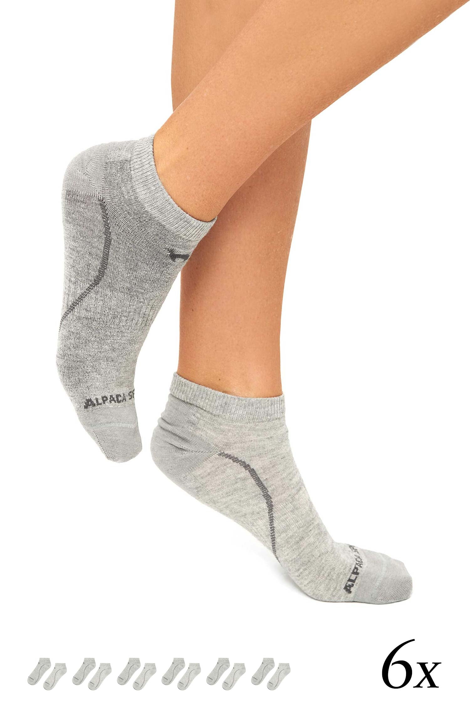 Alpaka Premium SNEAKER-SOCKEN 6er Pack aus Baby-Alpaka-Pima-Mix