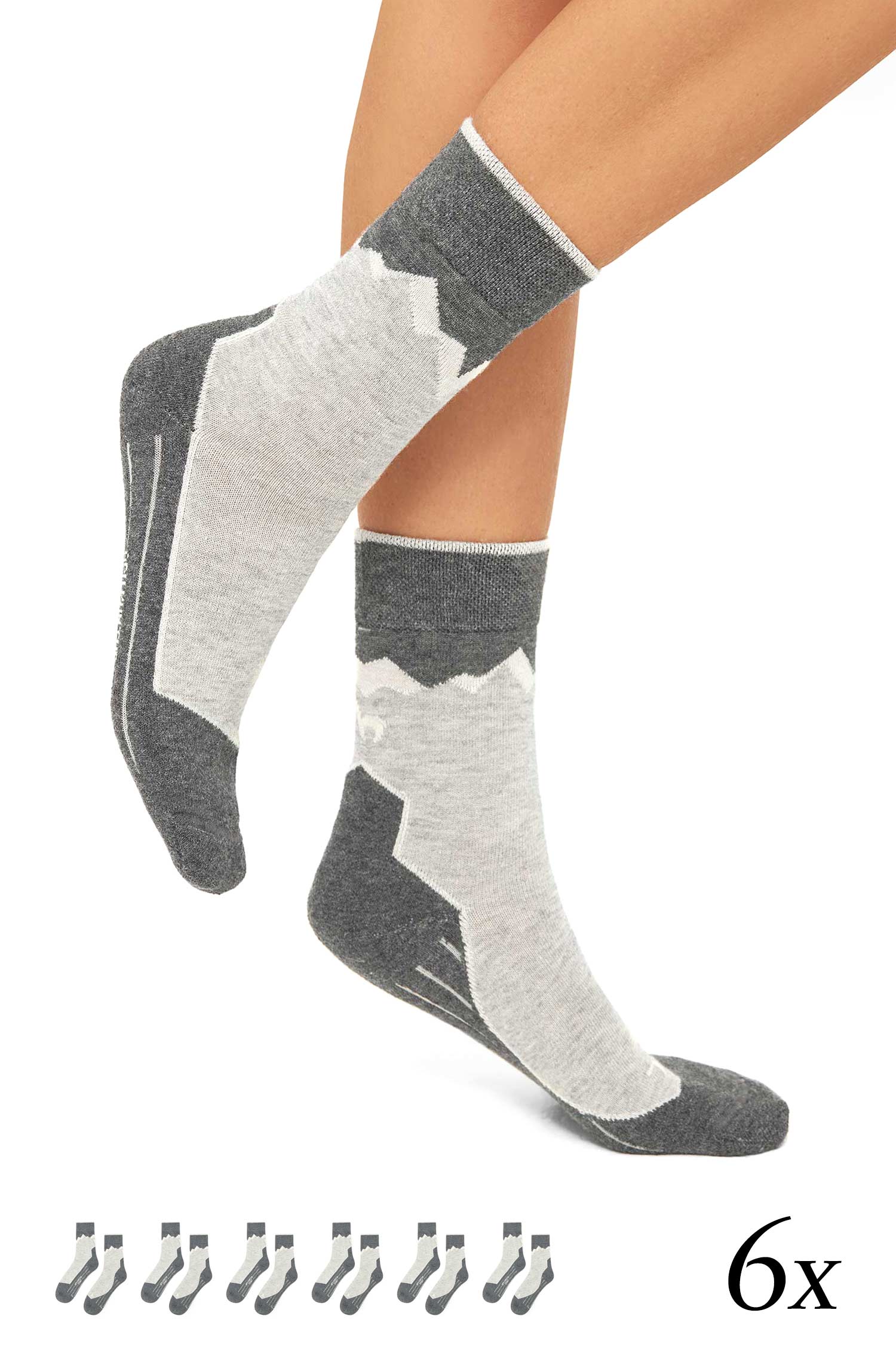Alpaka Premium WANDERSOCKEN 6er Pack aus Baby-Alpaka-Pima-Mix