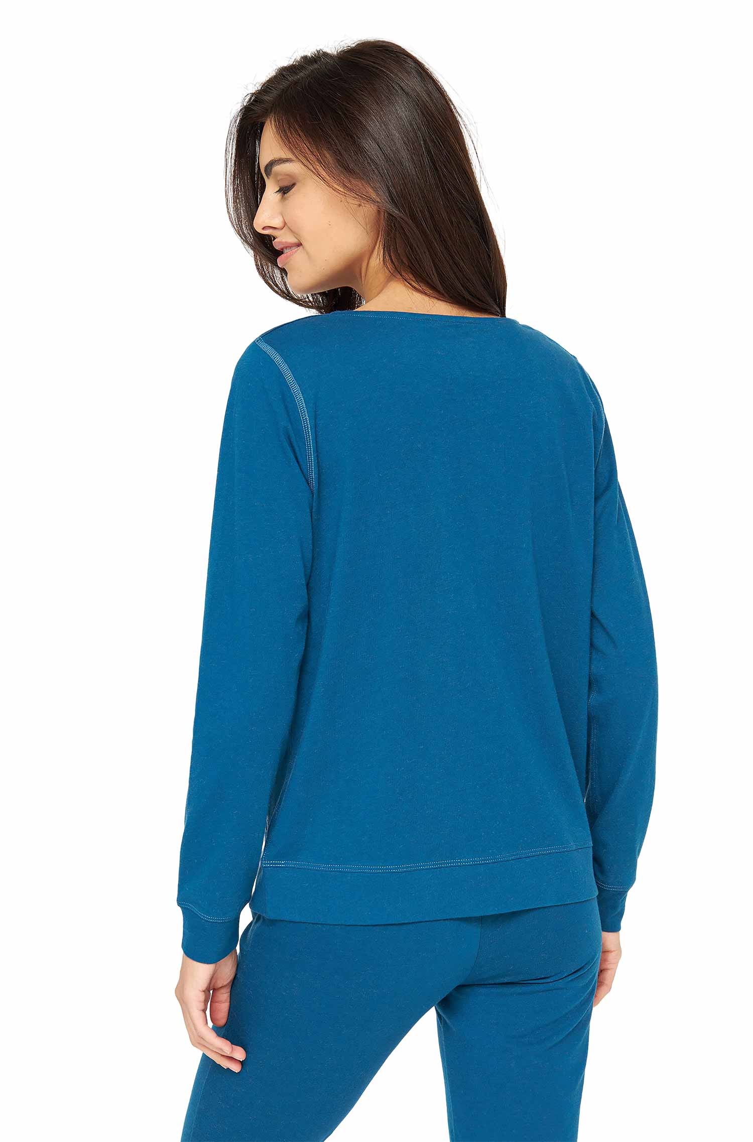 Alpaka Pyjama Damen Oberteil DREAMLINE aus Alpaka-Baumwoll-Mix