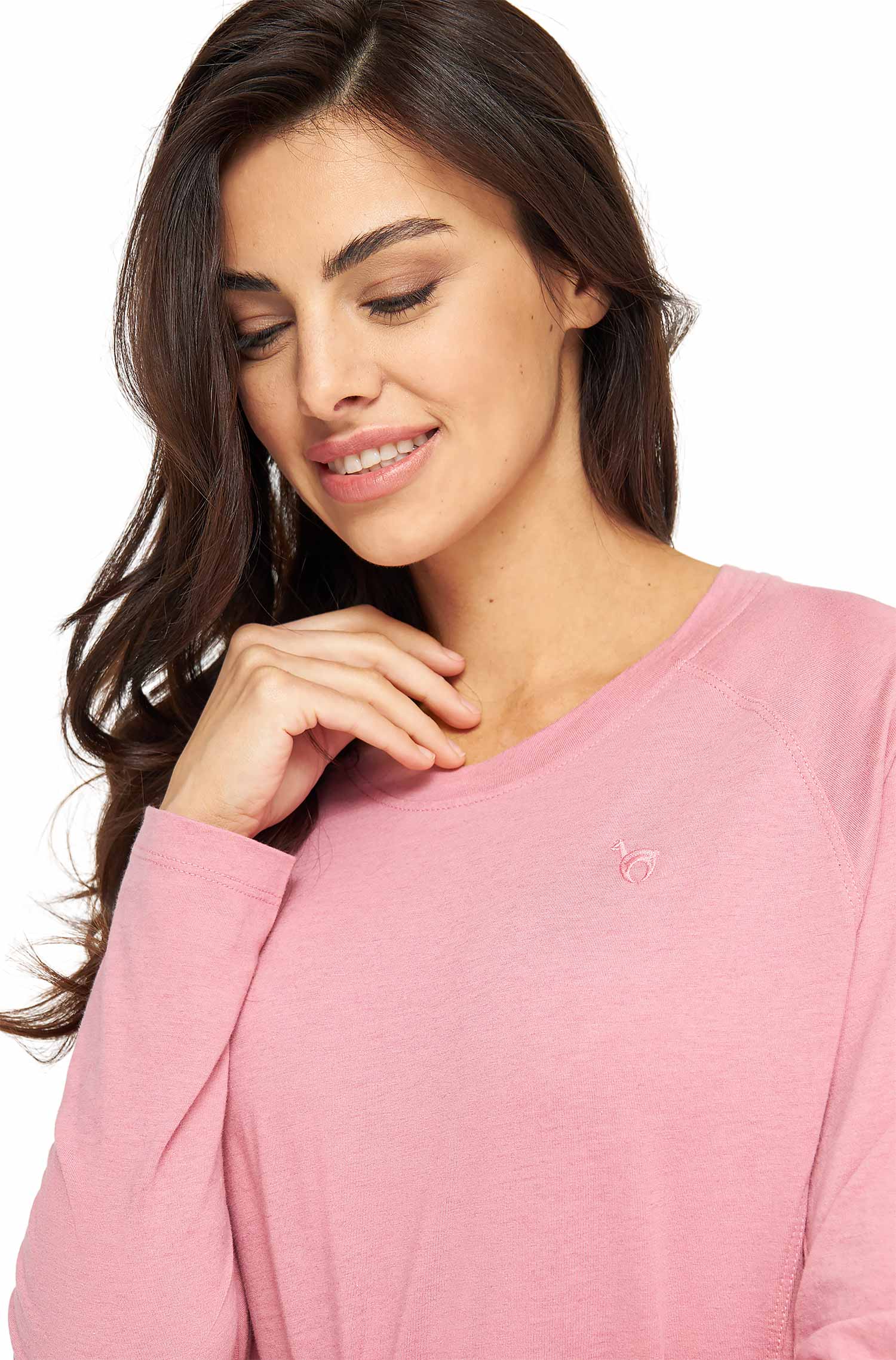 Alpaka Pyjama Damen Sweatshirt DREAMLINE aus Alpaka-Baumwoll-Mix