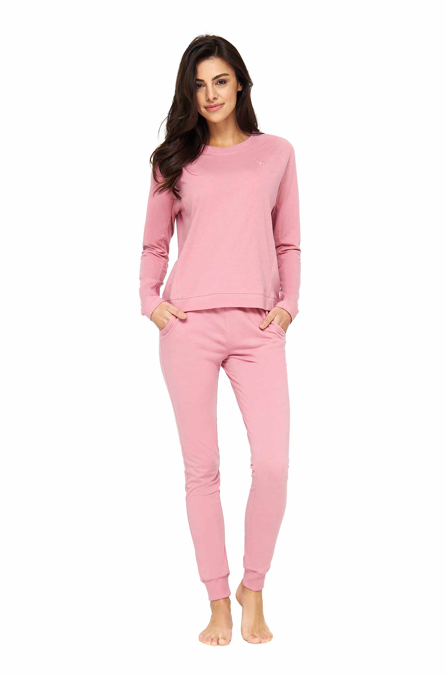 Alpaka Pyjama Damen Sweatshirt DREAMLINE aus Alpaka-Baumwoll-Mix