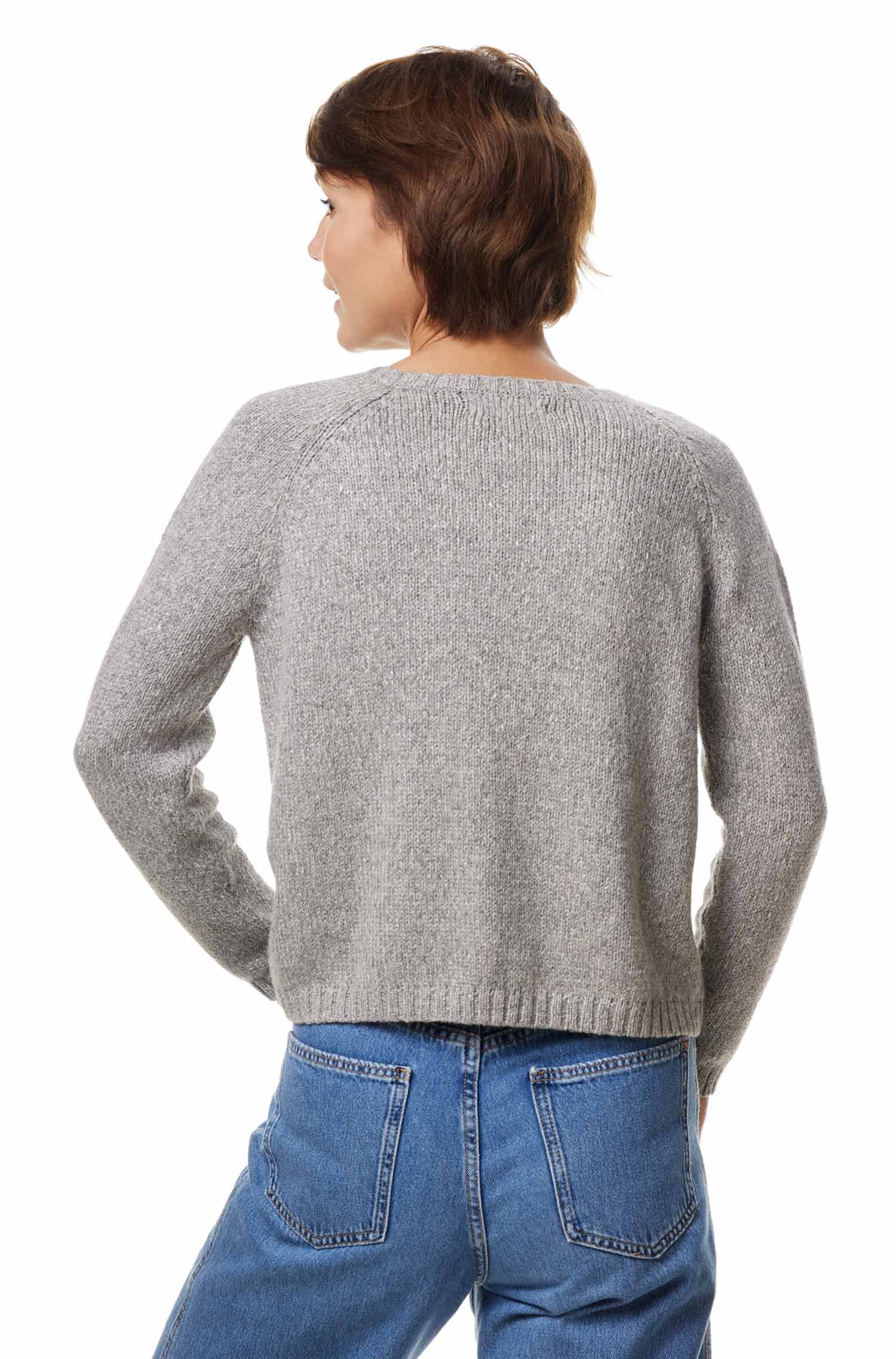 Alpaka Rundhals Pullover ELLA aus Baby Alpaka und Pima Baumwolle