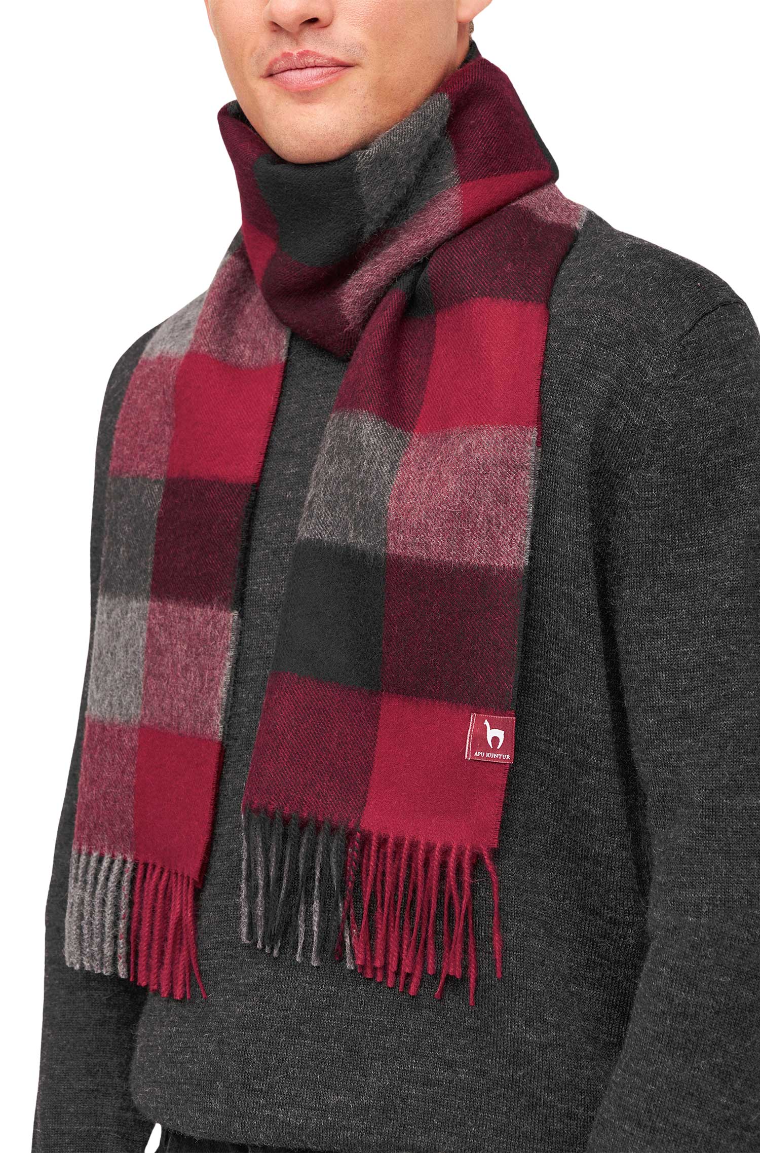 Alpaka Schal KARO aus 100% Baby Alpaka