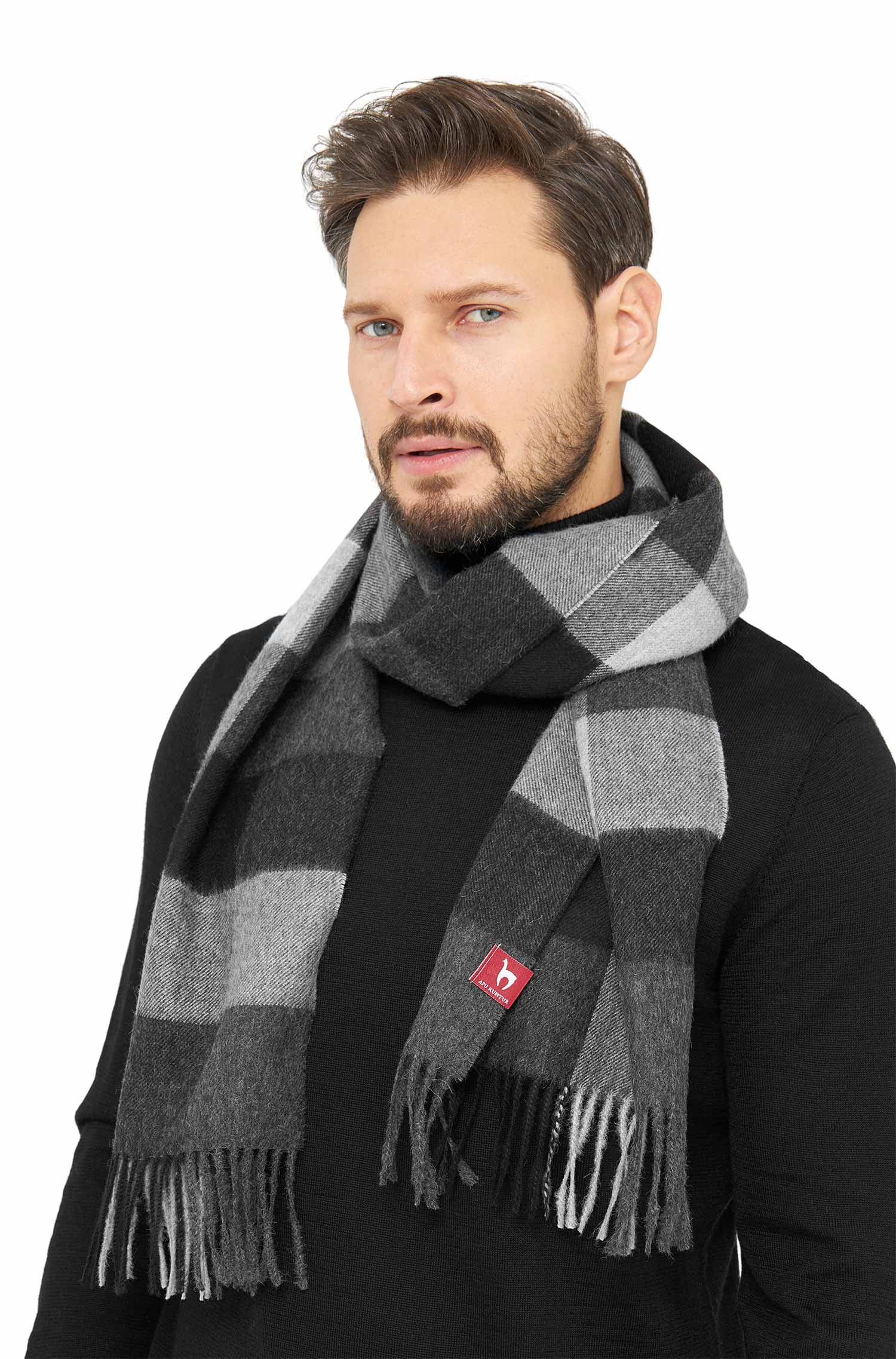 Alpaka Schal KARO aus 100% Baby Alpaka