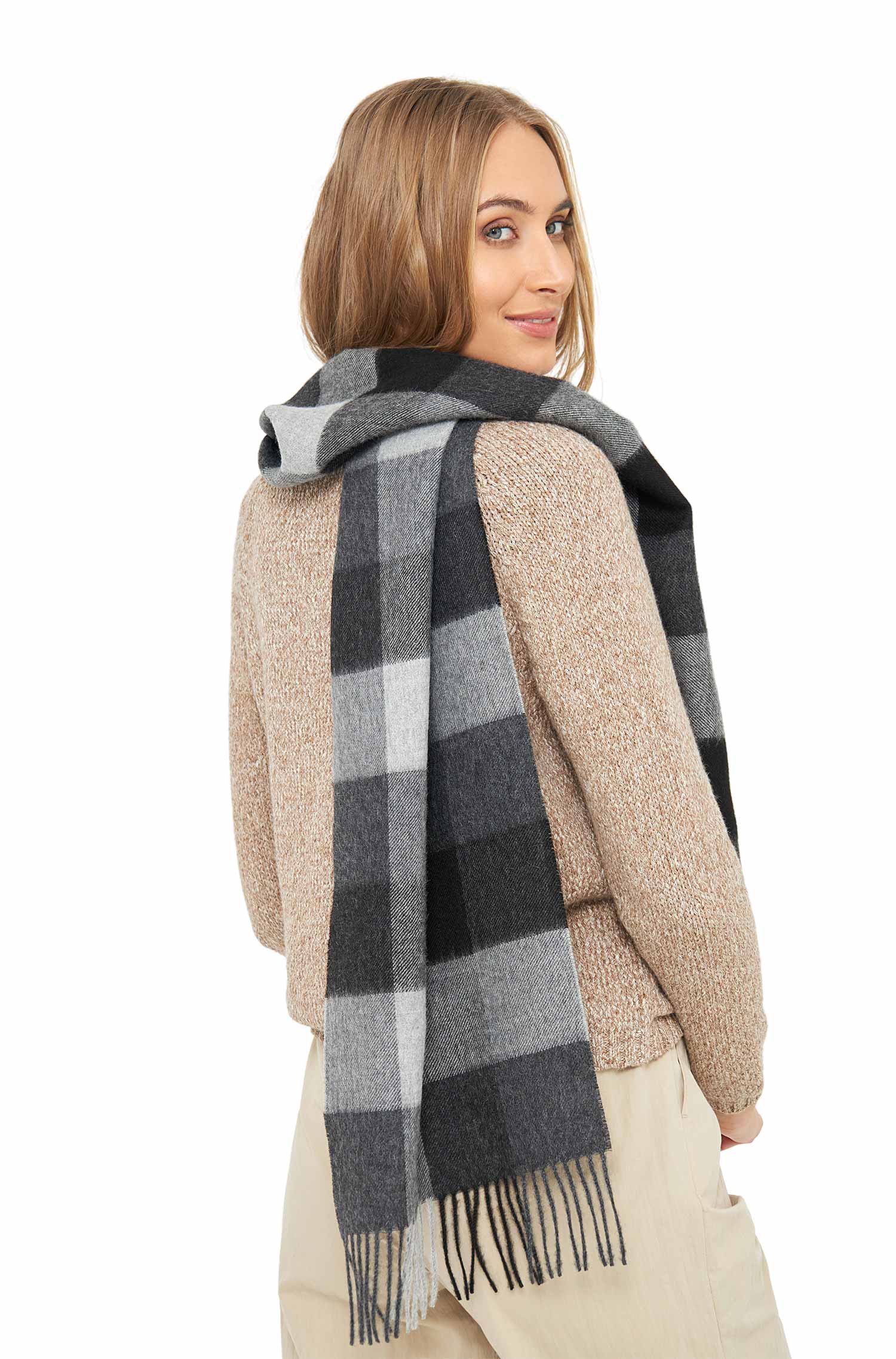 Alpaka Schal KARO aus 100% Baby Alpaka