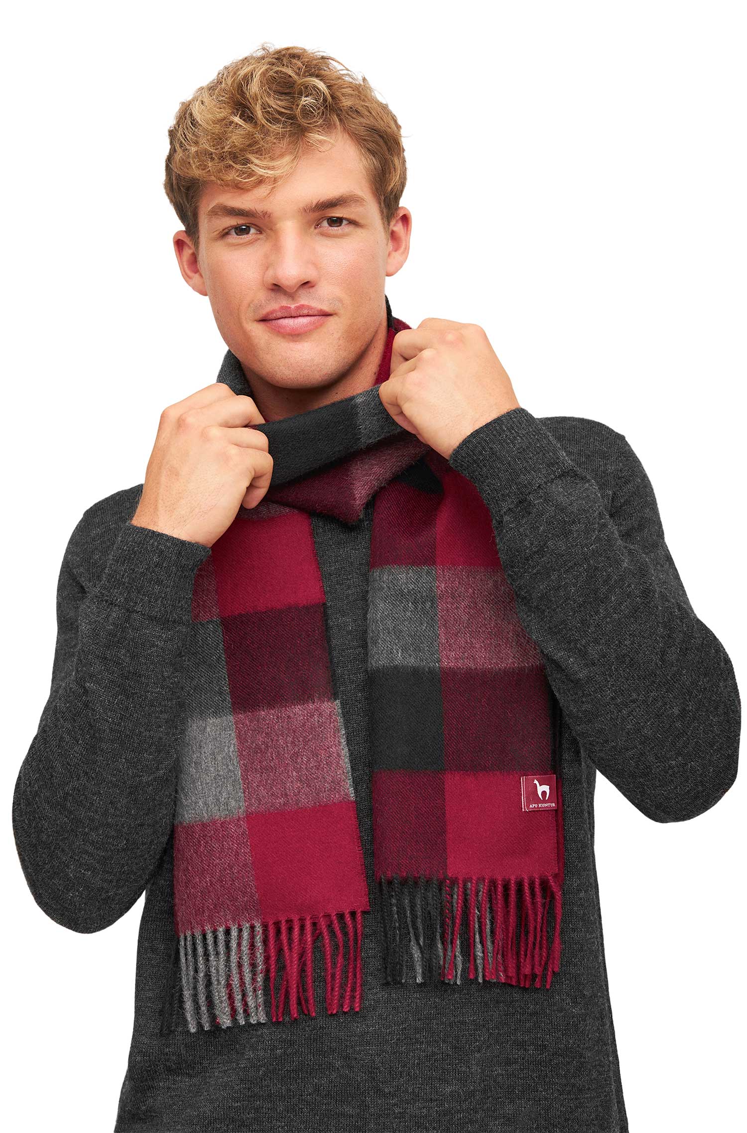 Alpaka Schal KARO aus 100% Baby Alpaka