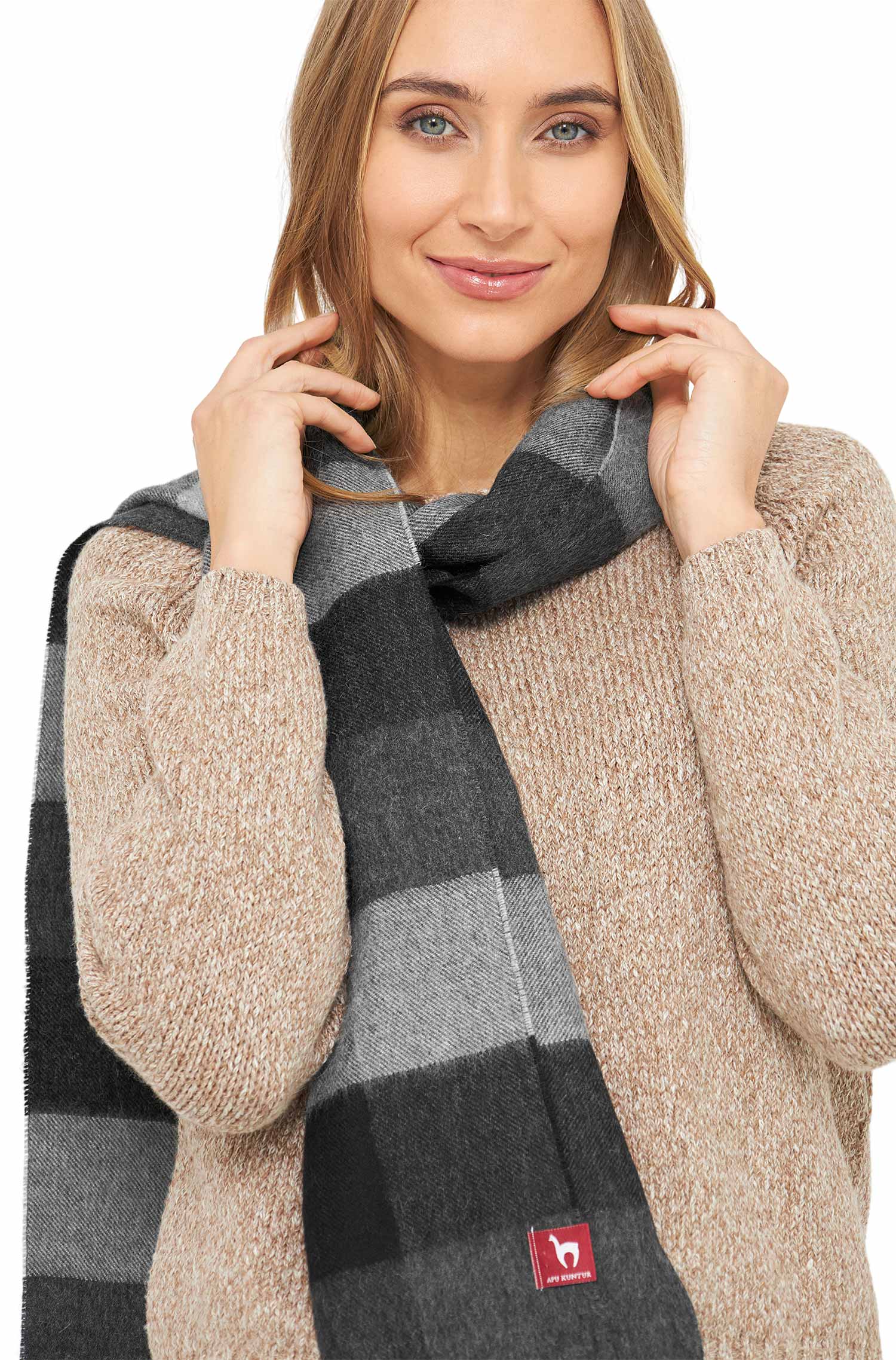 Alpaka Schal KARO aus 100% Baby Alpaka