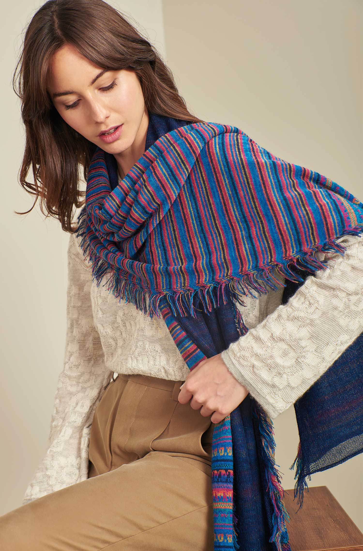 Alpaka Schal PLUMA aus 100% Baby Alpaka