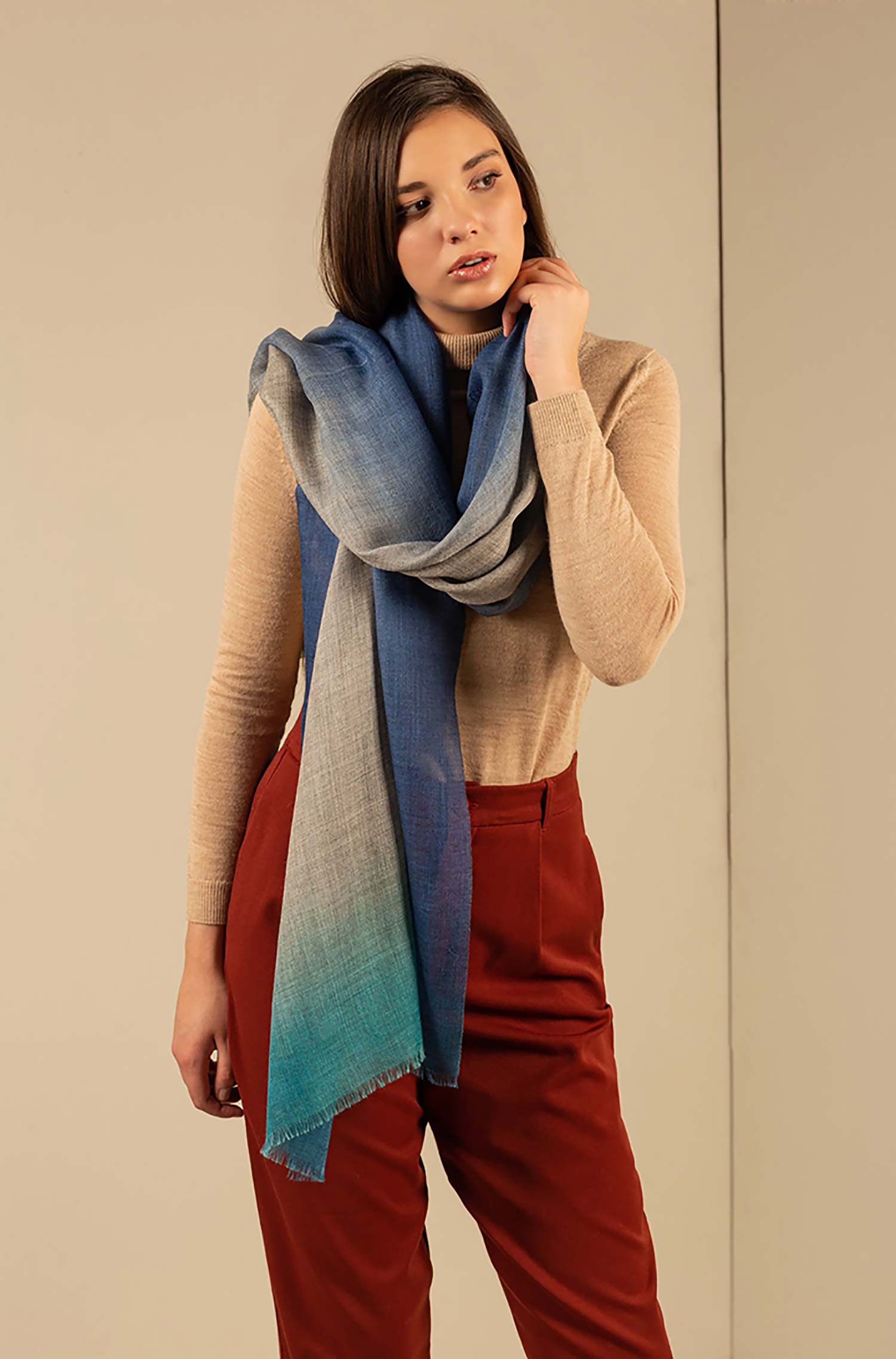 Alpaka Schal UCHU aus Baby Alpaka und Seide