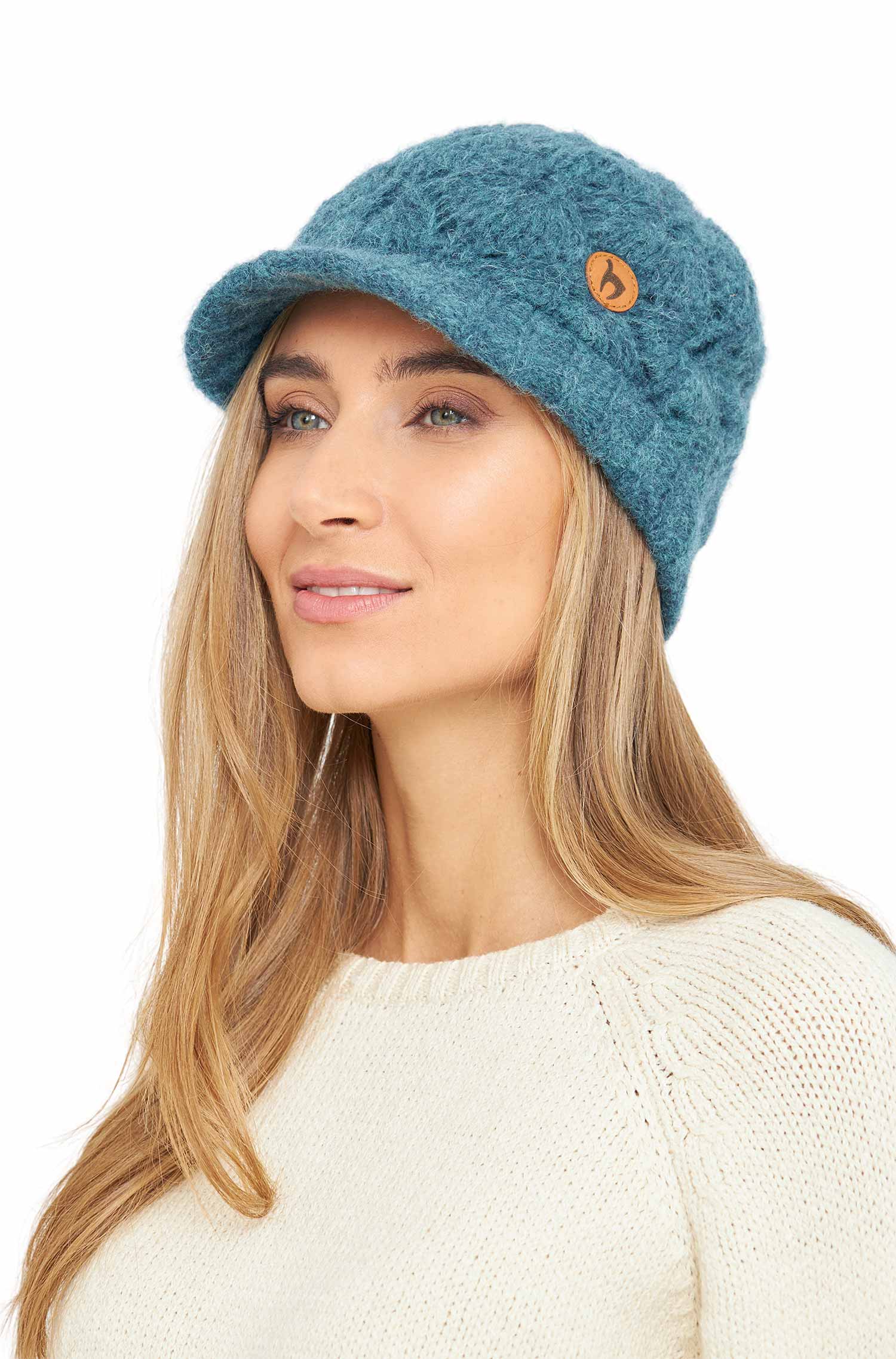 Alpaka Schirm-Mütze HADIA aus Alpaka-Merino-Mix