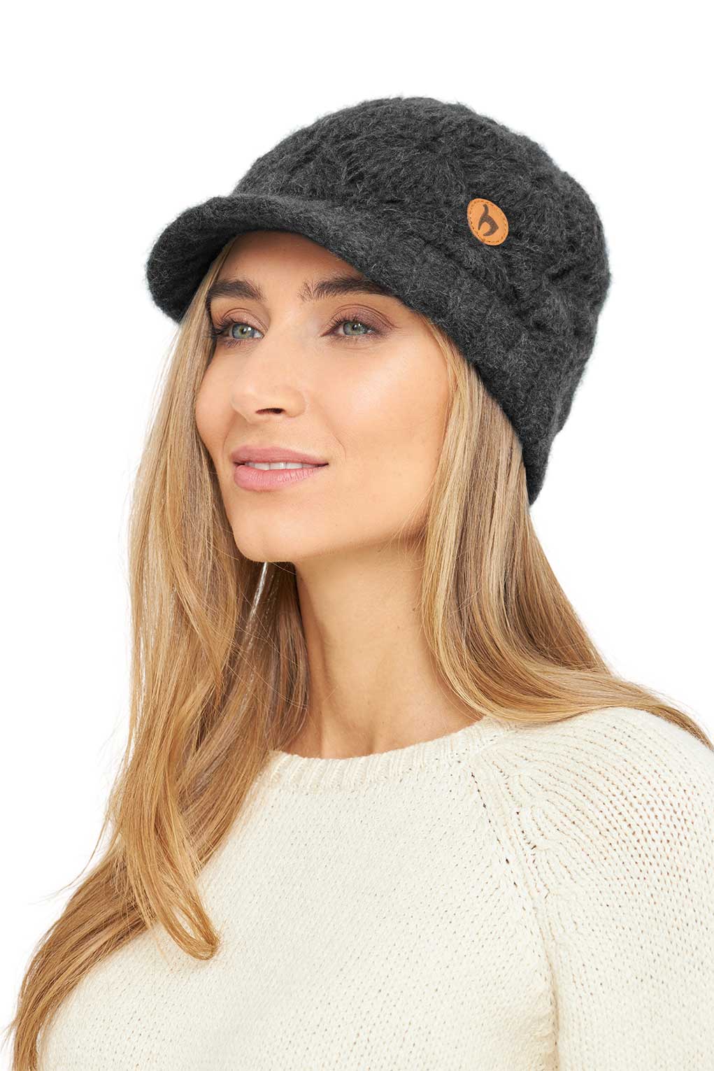 Alpaka Schirm-Mütze HADIA aus Alpaka-Merino-Mix
