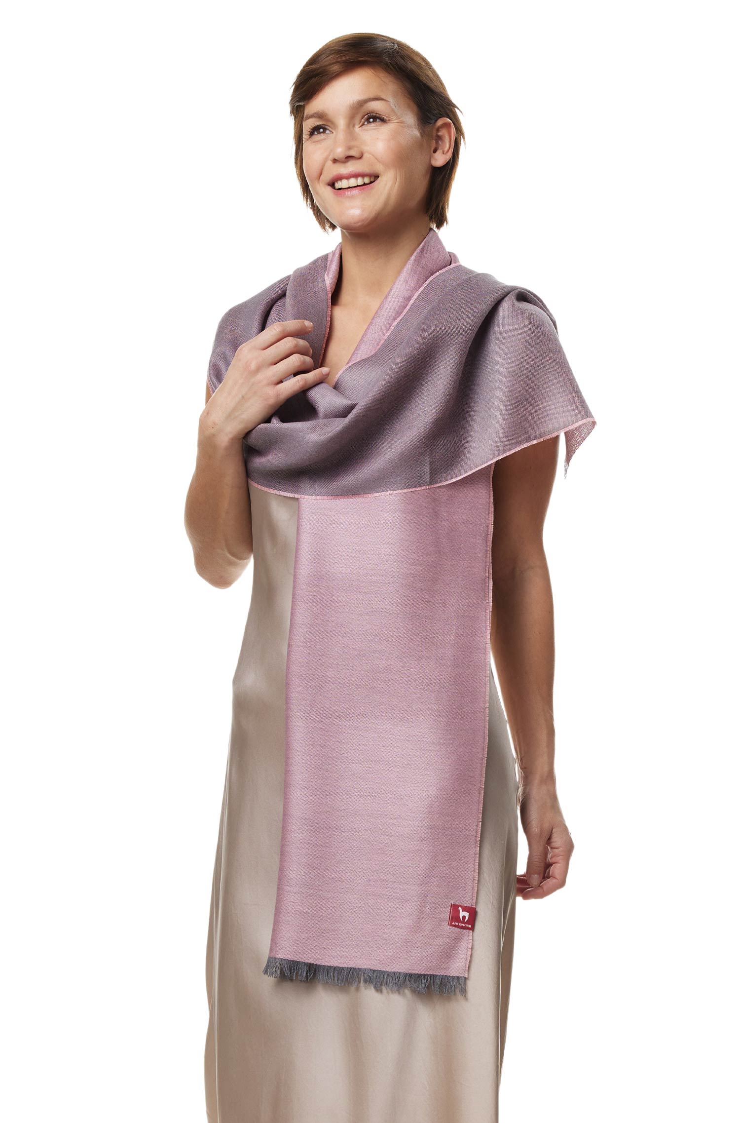 Foulard en soie d'alpaga DUO composé de 70% bébé alpaga & 30% soie