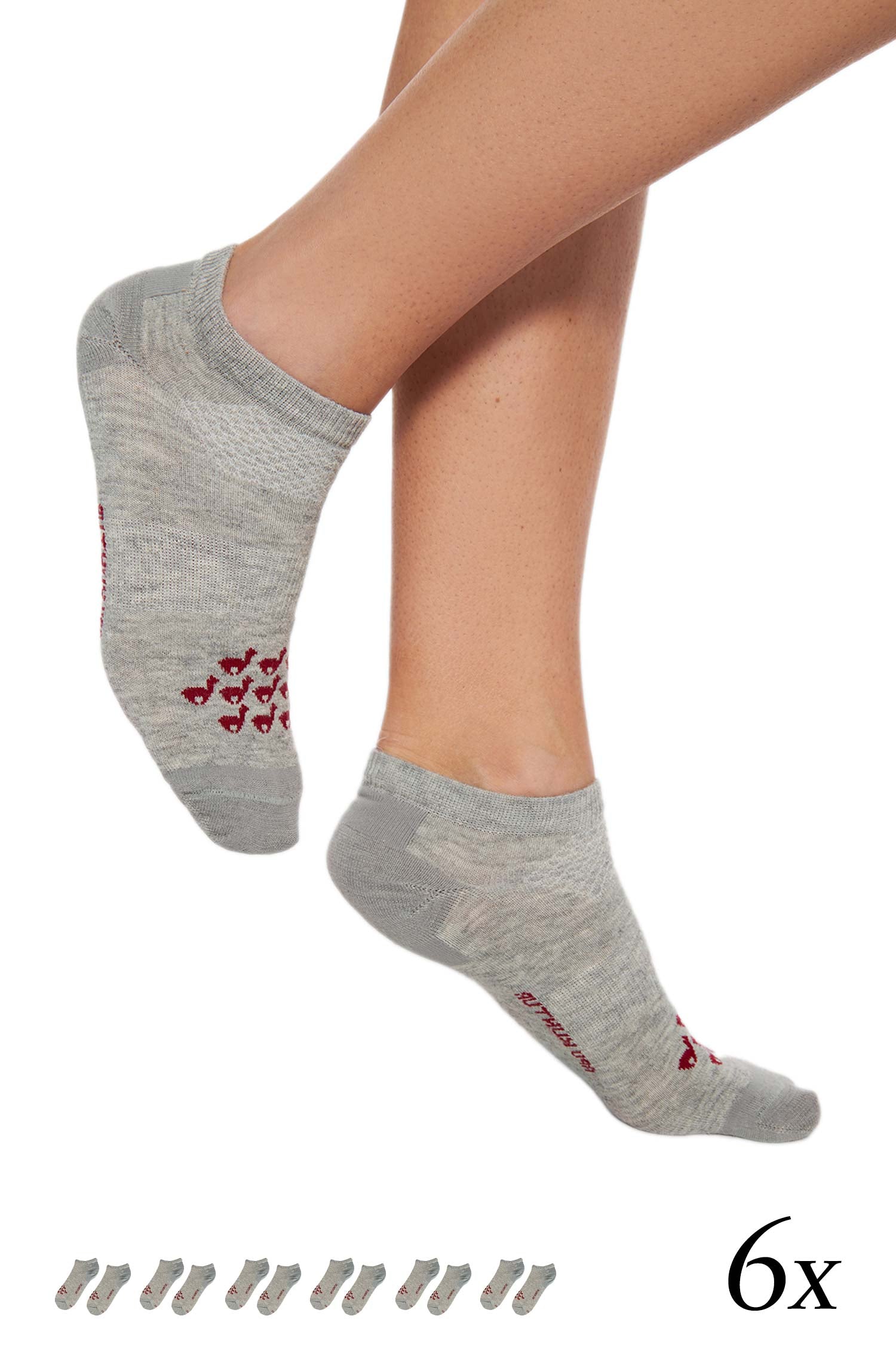 Alpaka SNEAKER-SOCKEN 6er Pack aus 70% Baby Alpaka & 25% Pima Baumwolle